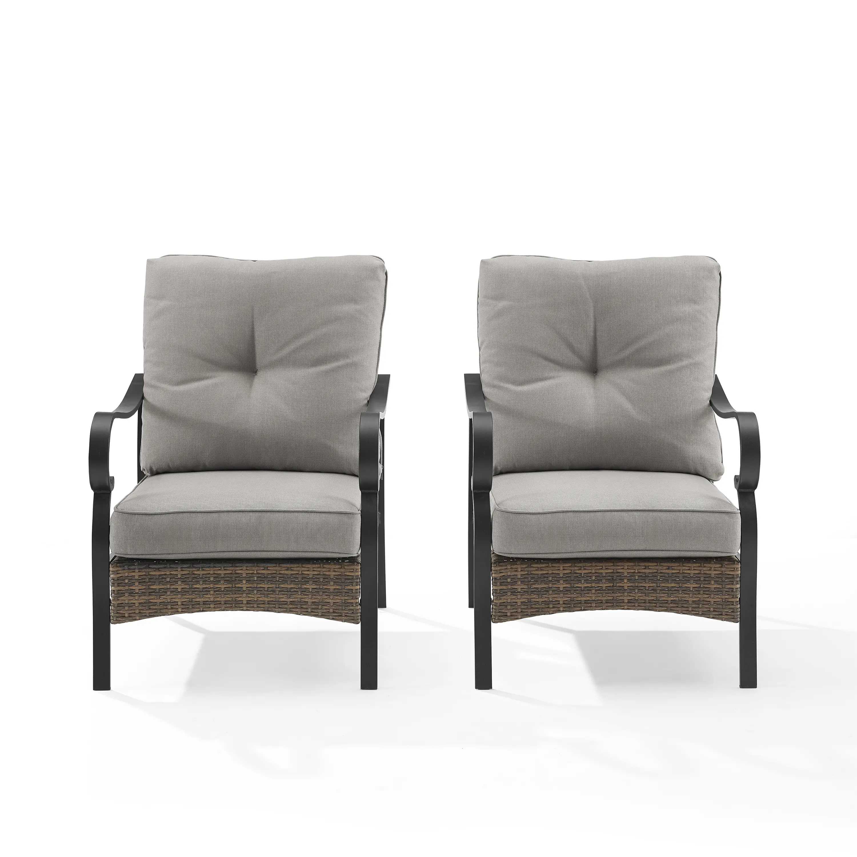 CO6251MB-TE Dahlia Gray and Wicker Patio Armchairs, Set of 2-2