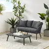CO7330MB-CL Dover Gray Rope Patio Loveseat and Table Set