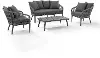 KO70310MB-CL Dover 4 Piece Gray Patio Conversation Set