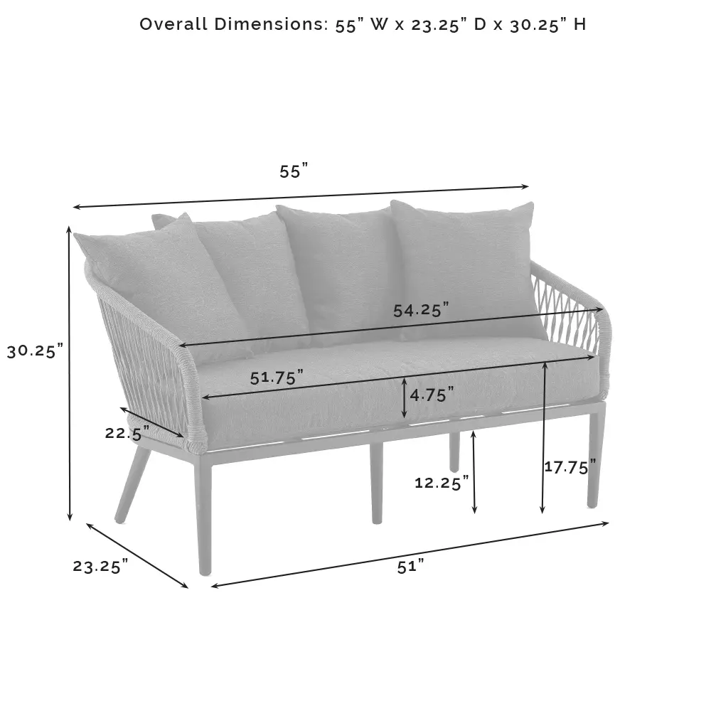 KO70310MB-CL Dover 4 pc Gray Rope Patio Conversation Set-9