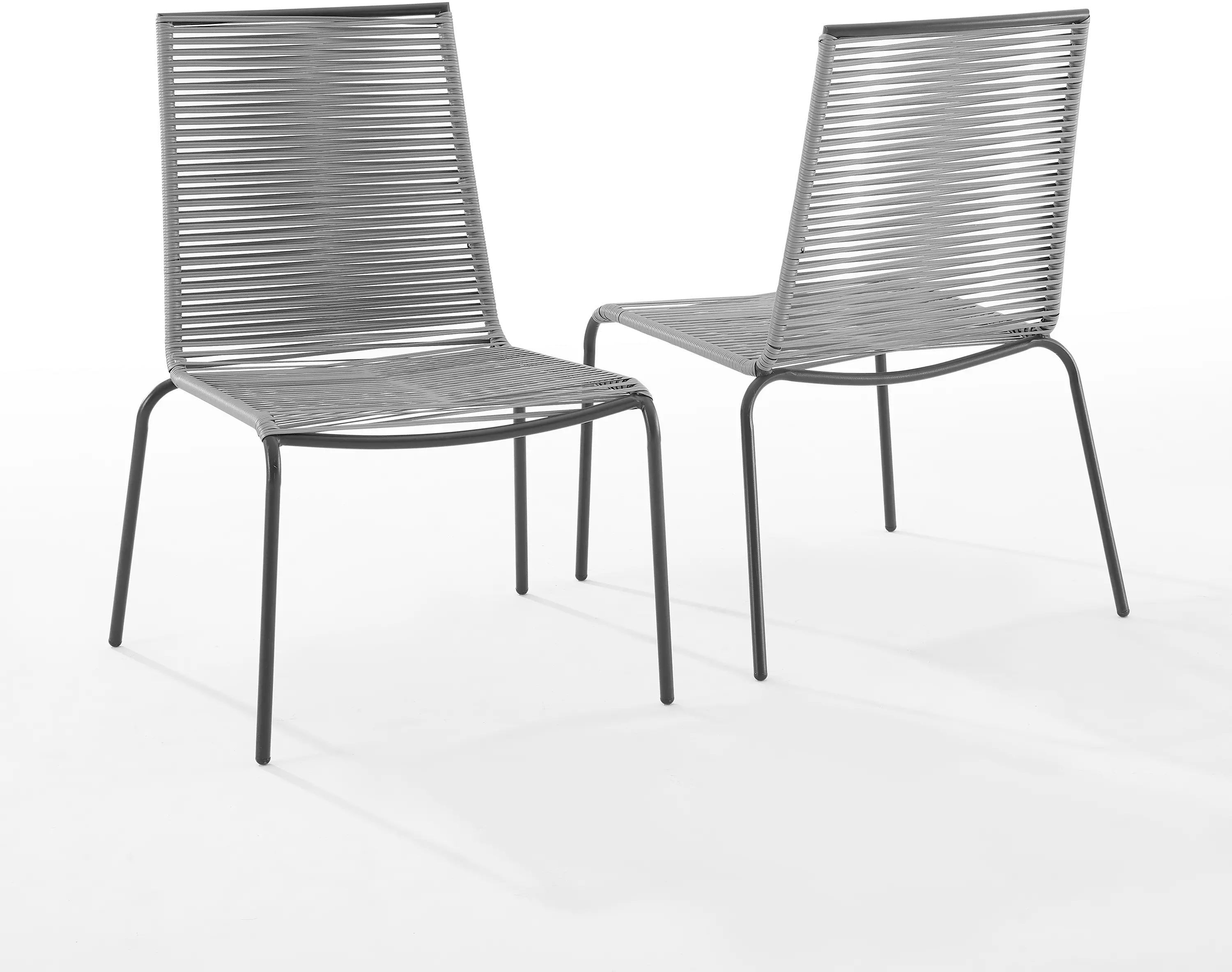 MO74966MB-GY Fenton Gray Wicker Stackable Patio Chairs, Set of 4-4