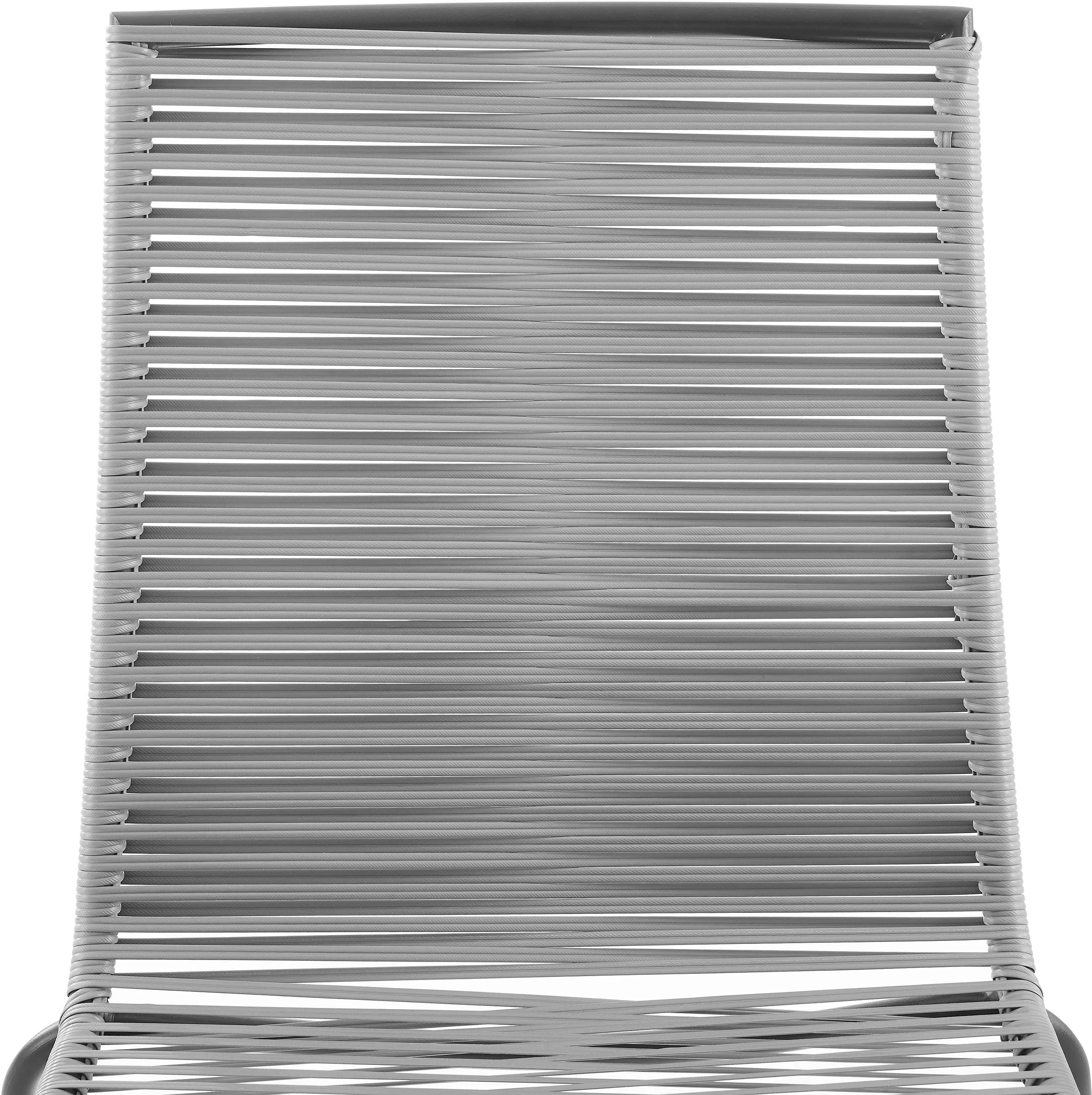 MO74966MB-GY Fenton Gray Wicker Stackable Patio Chairs, Set of 4-5