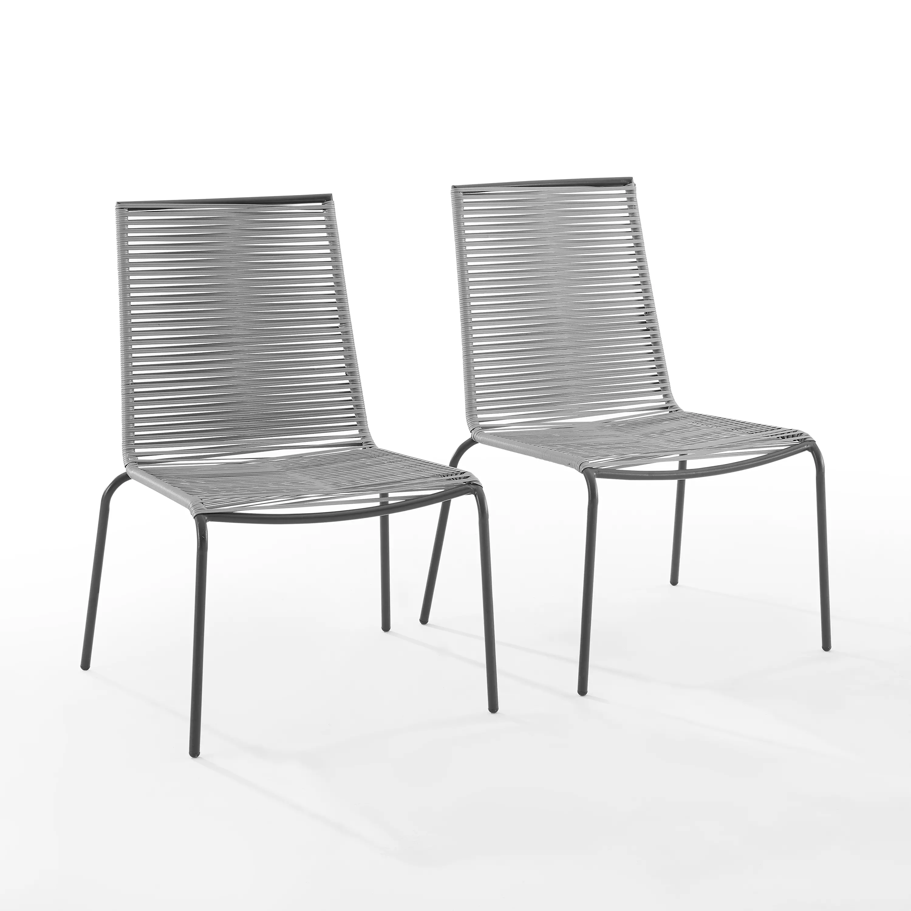 MO74965MB-GY Fenton Gray Wicker Stackable Patio Chairs, Set of 2-1