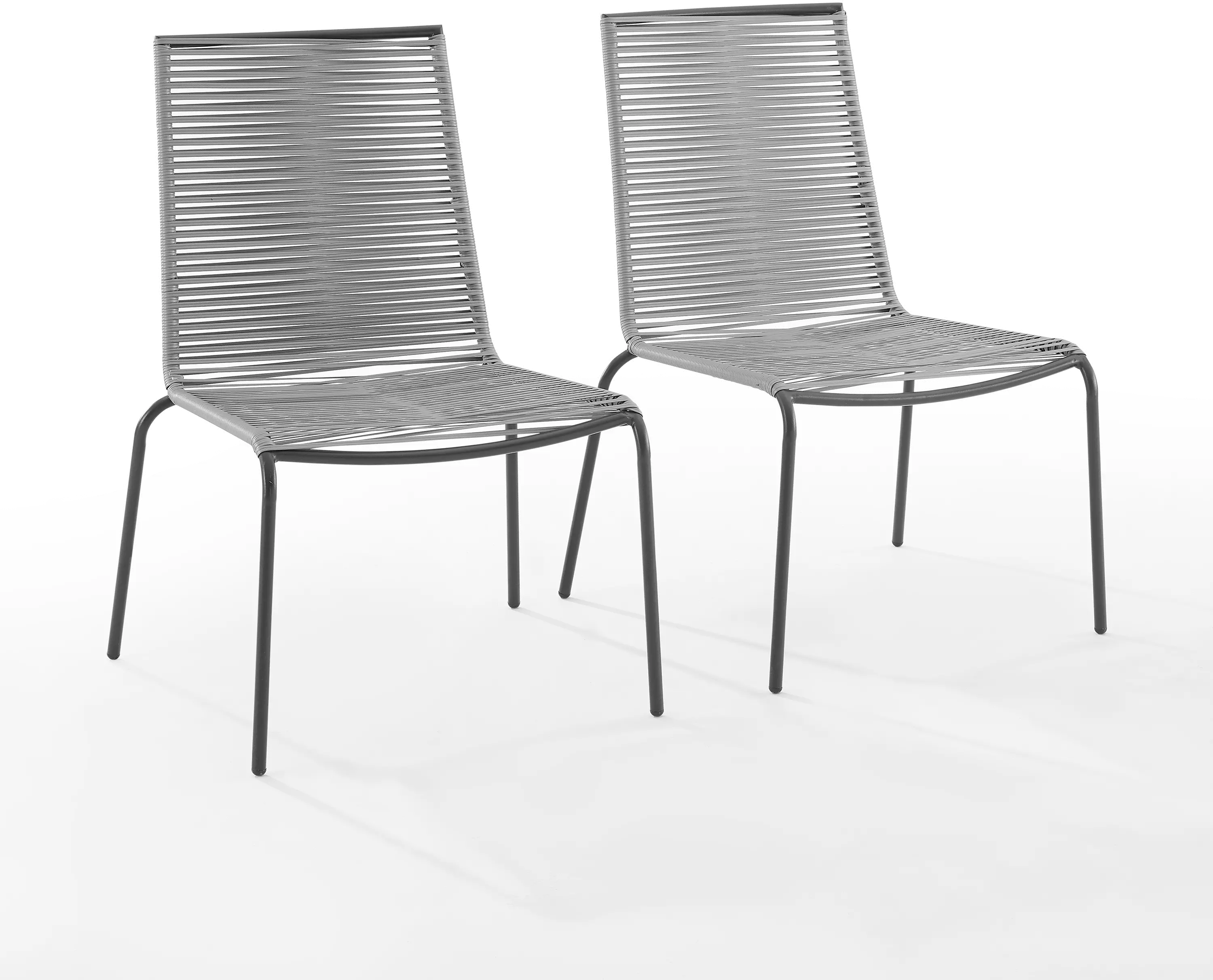 MO74965MB-GY Fenton Gray Wicker Stackable Patio Chairs, Set of 2-4