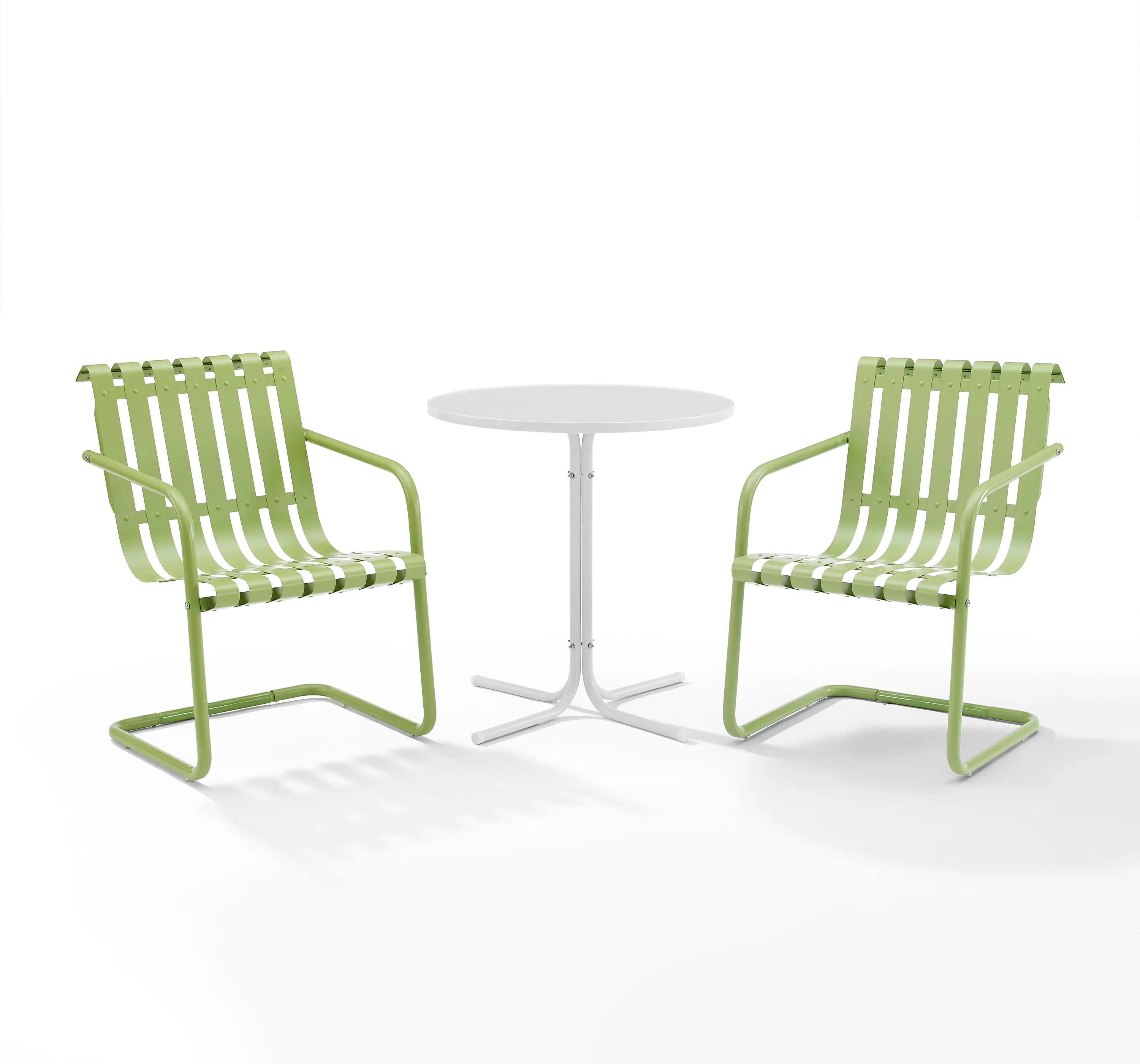 KO10021GR Gracie Green 3 Piece Outdoor Metal Bistro Set-3