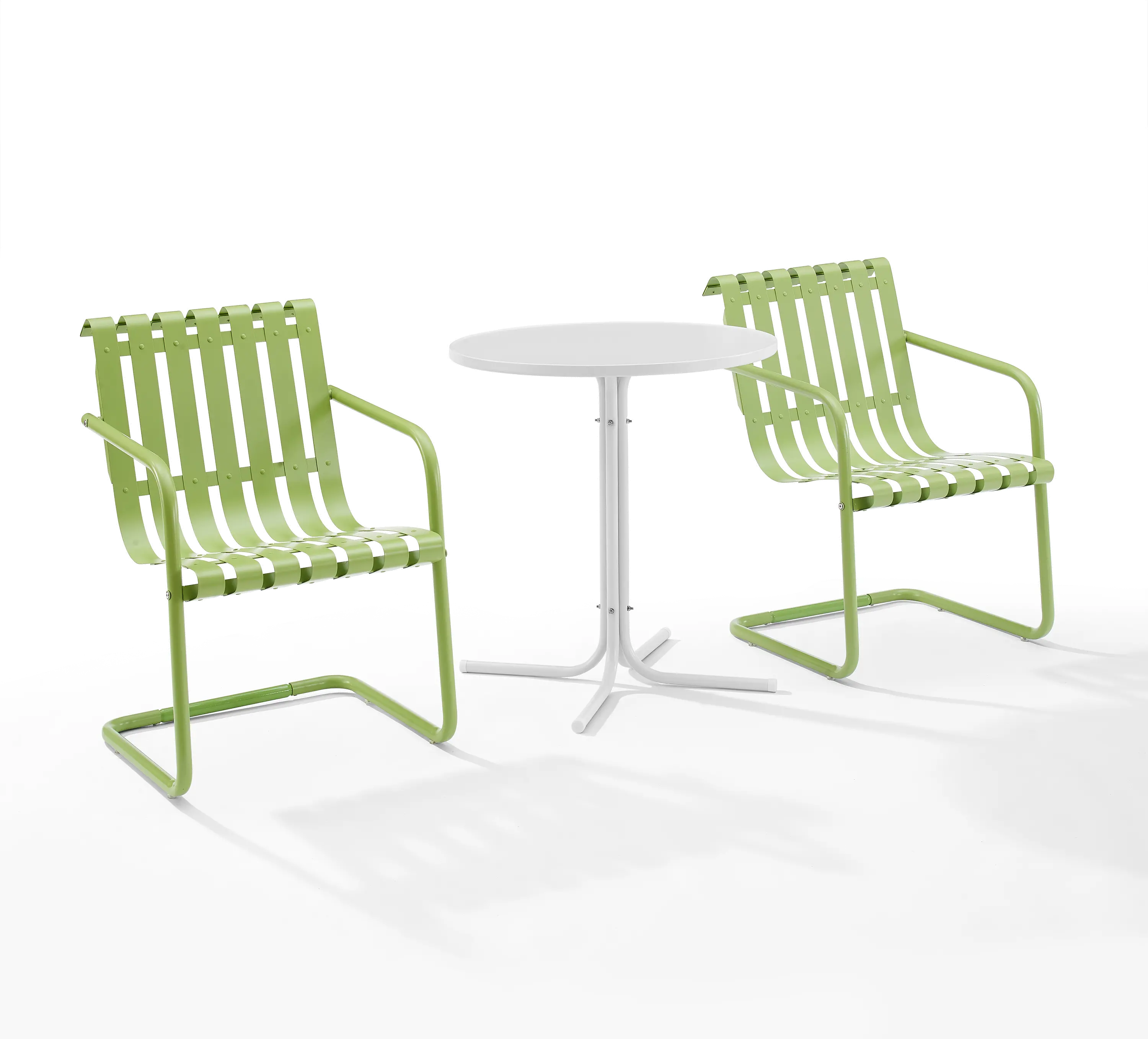 KO10021GR Gracie Green 3 Piece Outdoor Metal Bistro Set-4