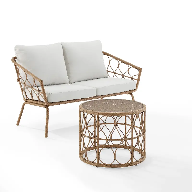 Juniper Outdoor Wicker Loveseat and Coffee Table