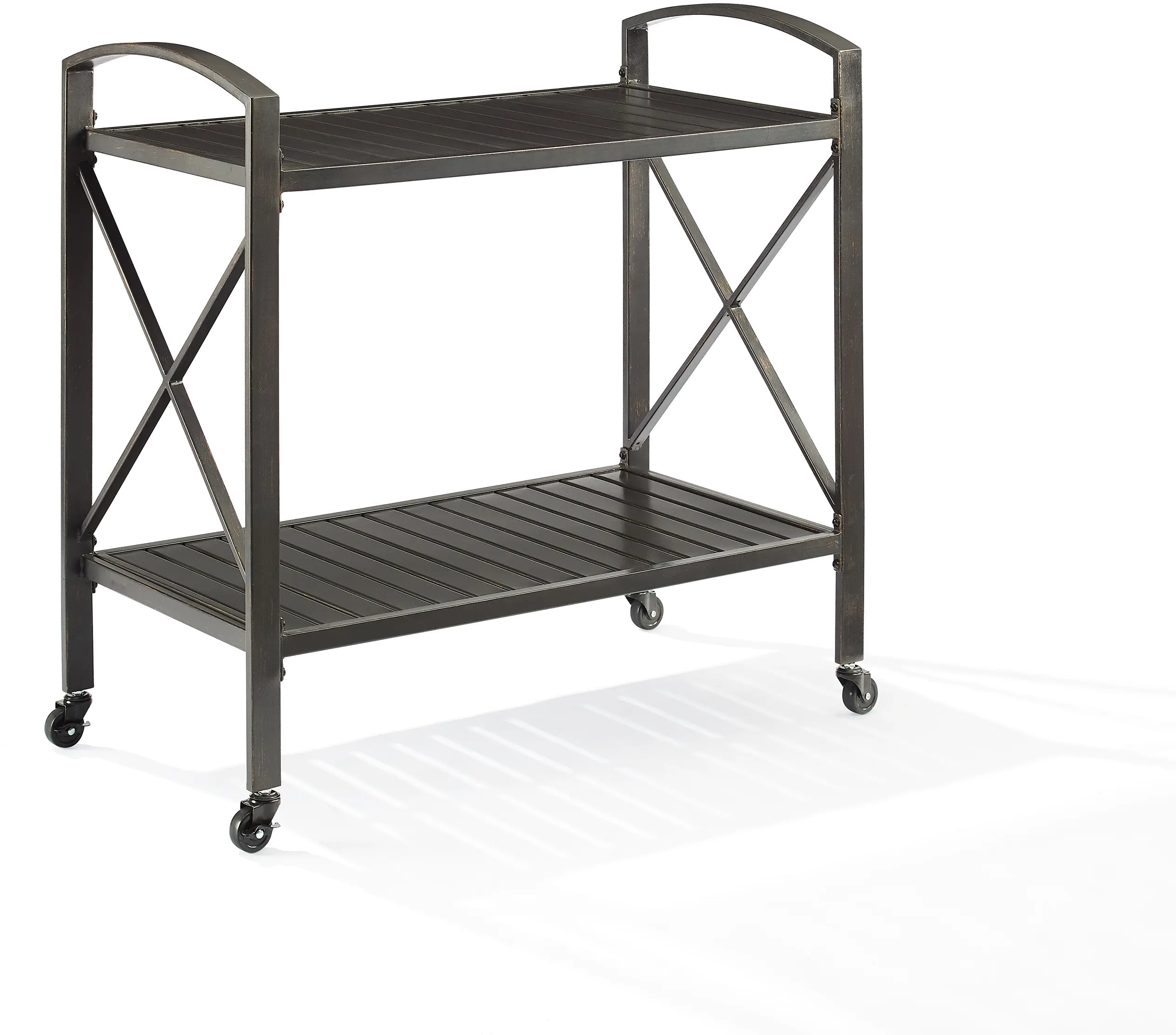 CO7390-BZ Kaplan Outdoor Bronze Metal Bar Cart-3