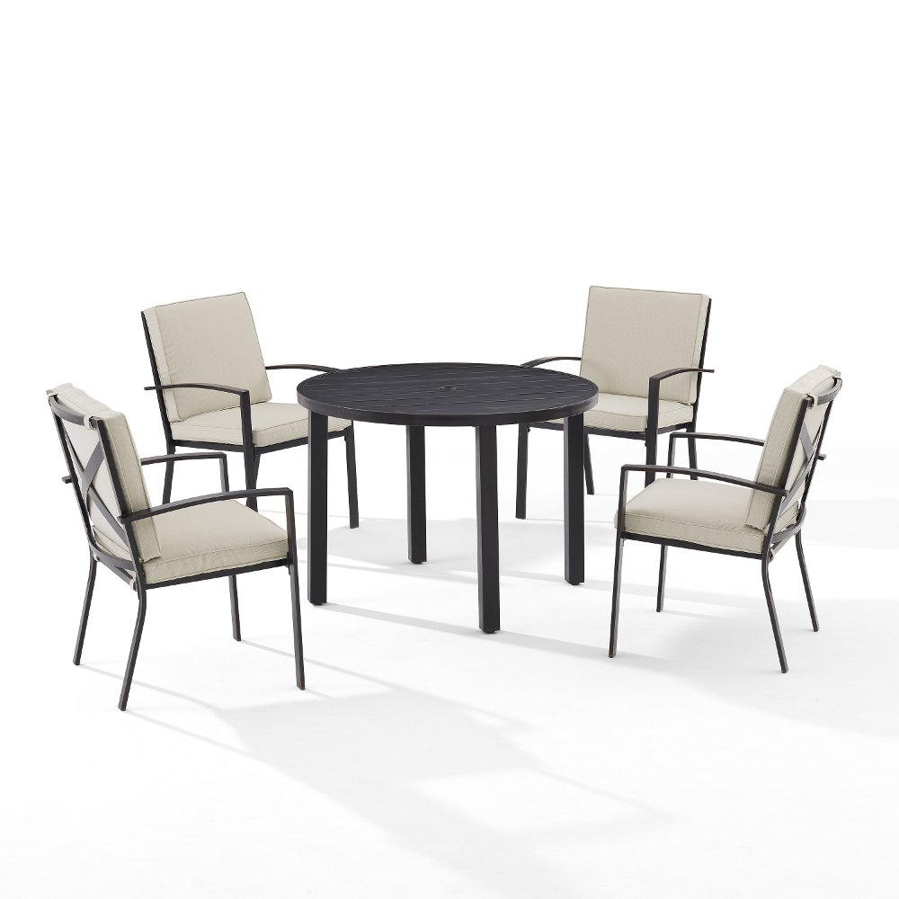 Kaplan 5 Piece Beige Outdoor Dining Set
