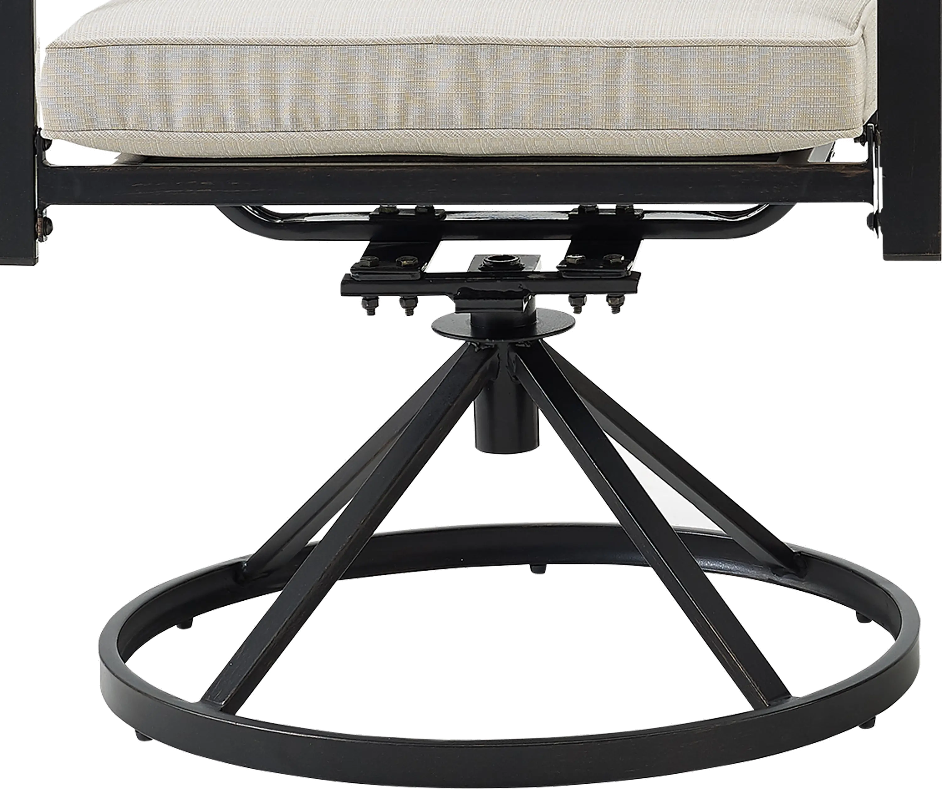 KO60040BZ-OL Kaplan 3 Piece Oatmeal Outdoor Metal Bistro Set with Swivel Chairs-9