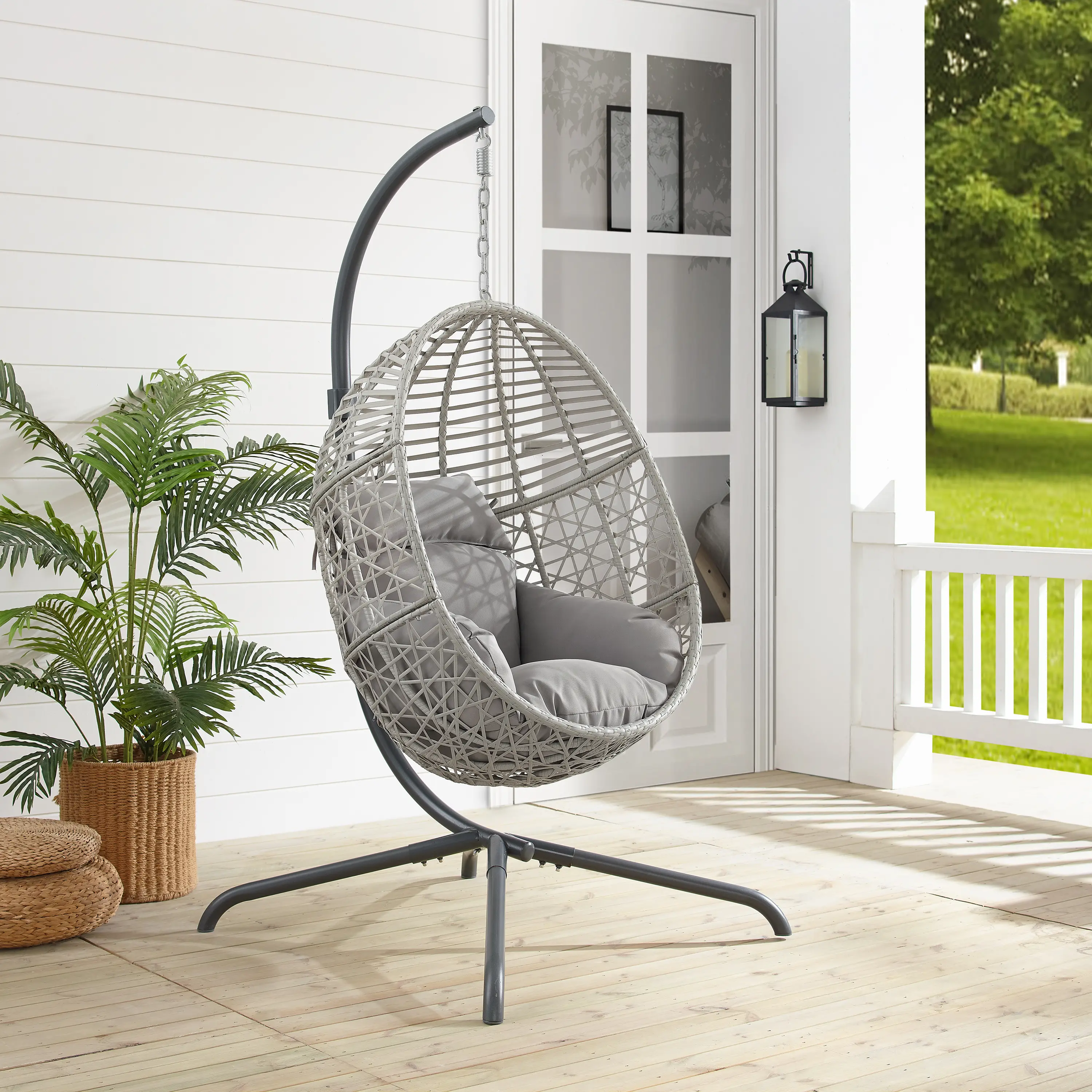 KO70232LG Lorelei Indoor/Outdoor Wicker Hanging Egg Chair-2