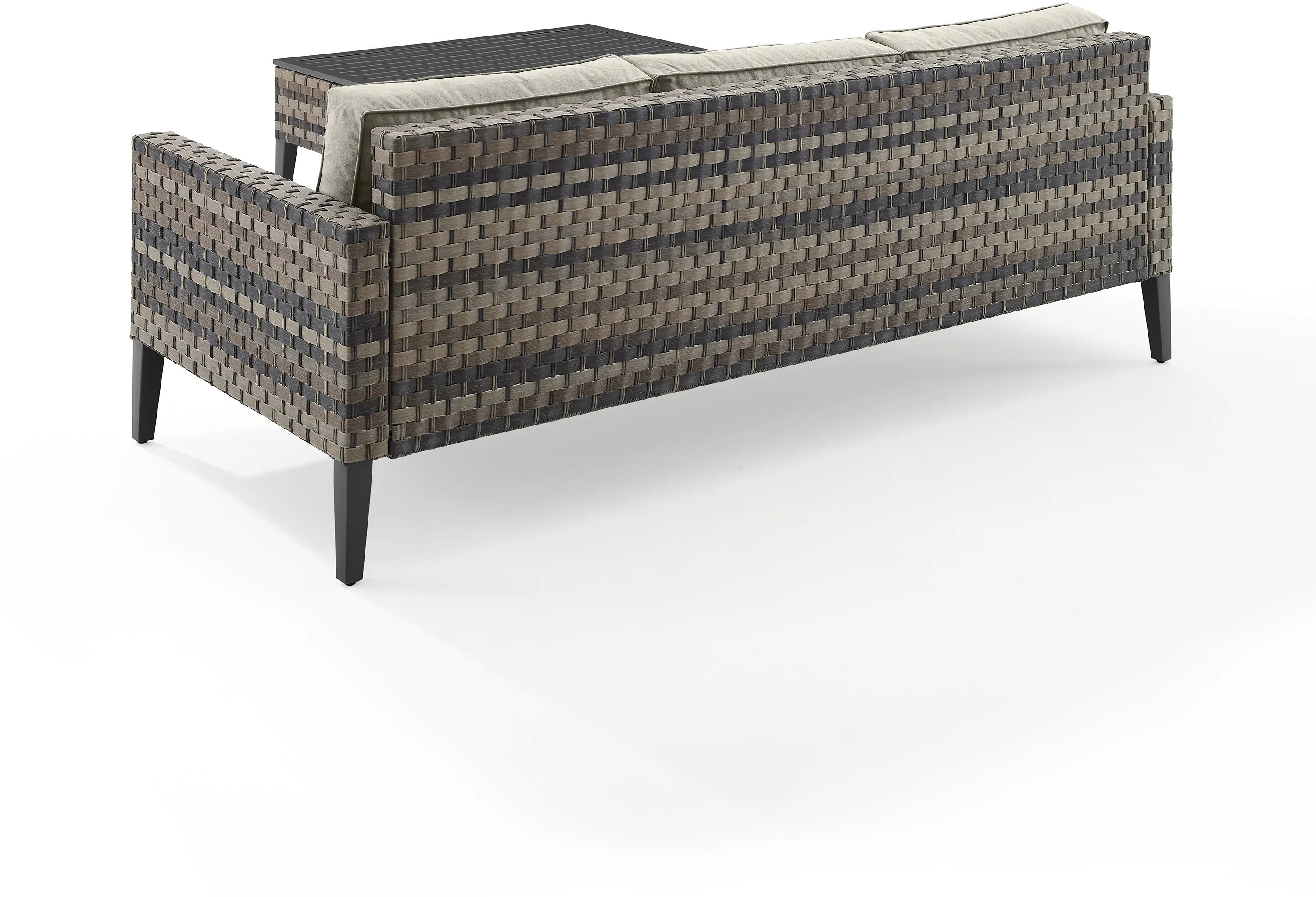KO70254BR-TE Prescott Taupe Outdoor Wicker Sofa & Coffee Table Set-5