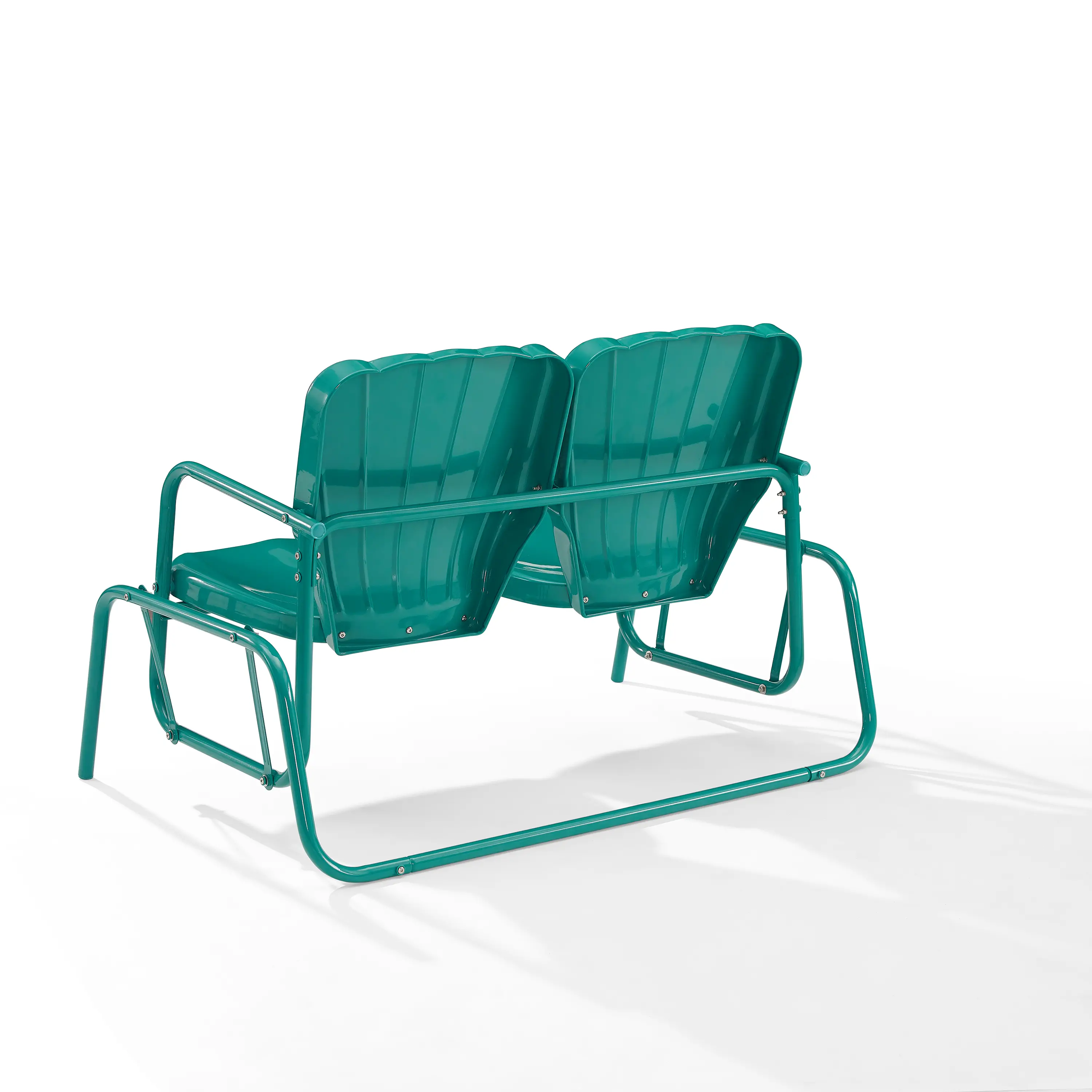 CO1032-TU Ridgeland Turquoise Outdoor Metal Loveseat Glider-6