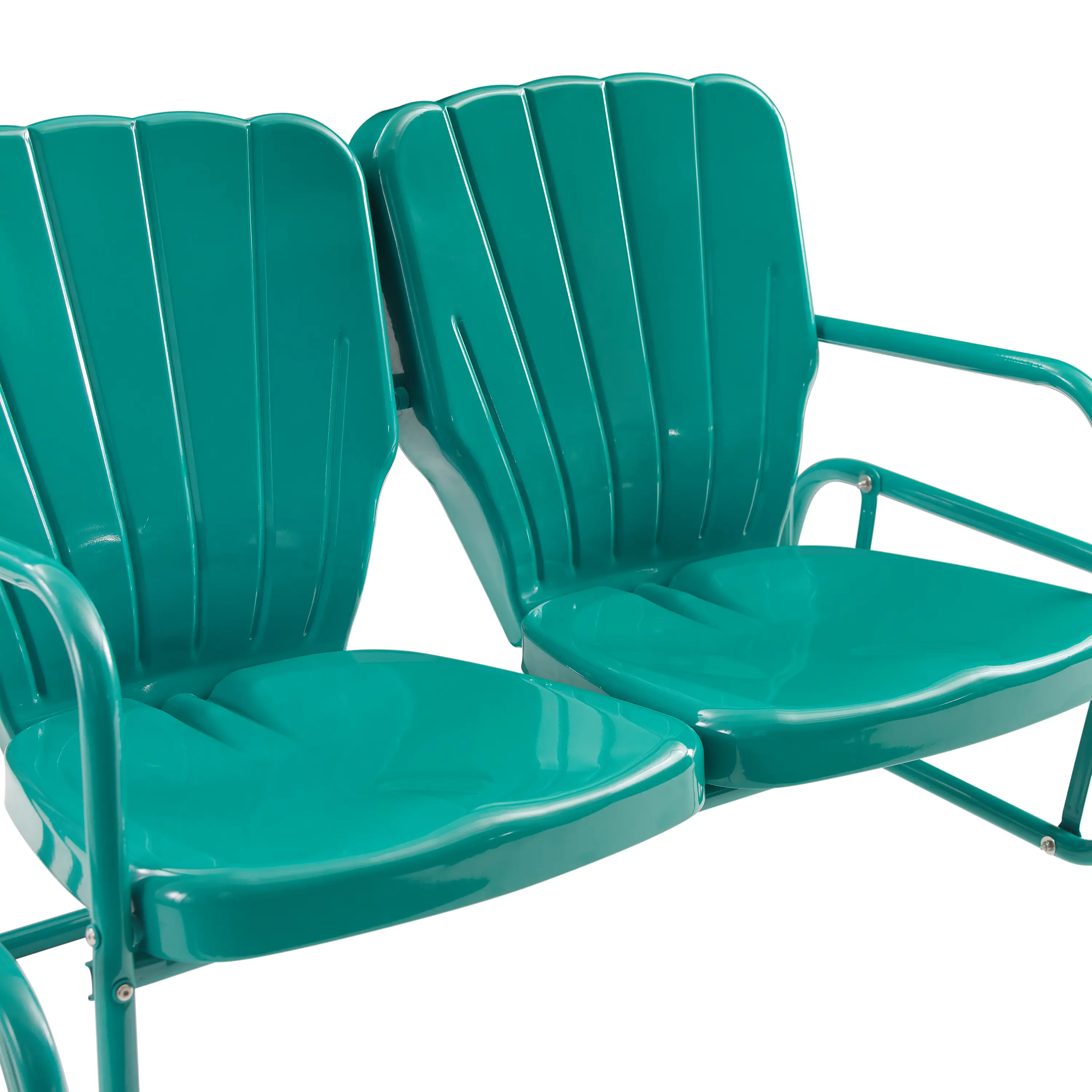 CO1032-TU Ridgeland Turquoise Outdoor Metal Loveseat Glider-7