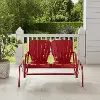 CO1032-RE Ridgeland Red Outdoor Metal Loveseat Glider