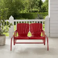 CO1032-RE Ridgeland Red Outdoor Metal Loveseat Glider