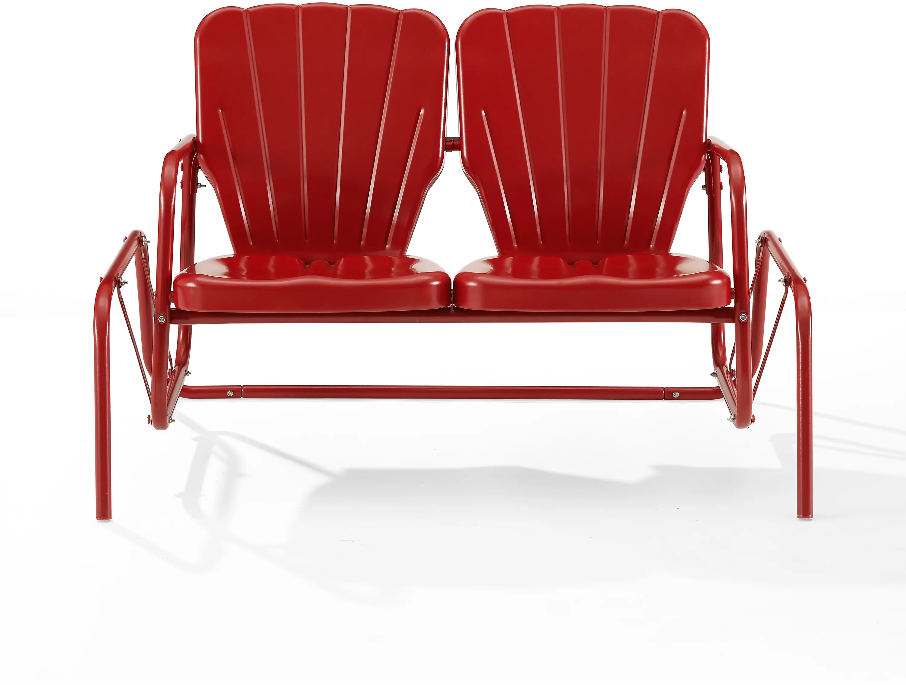 CO1032-RE Ridgeland Red Outdoor Metal Loveseat Glider-1