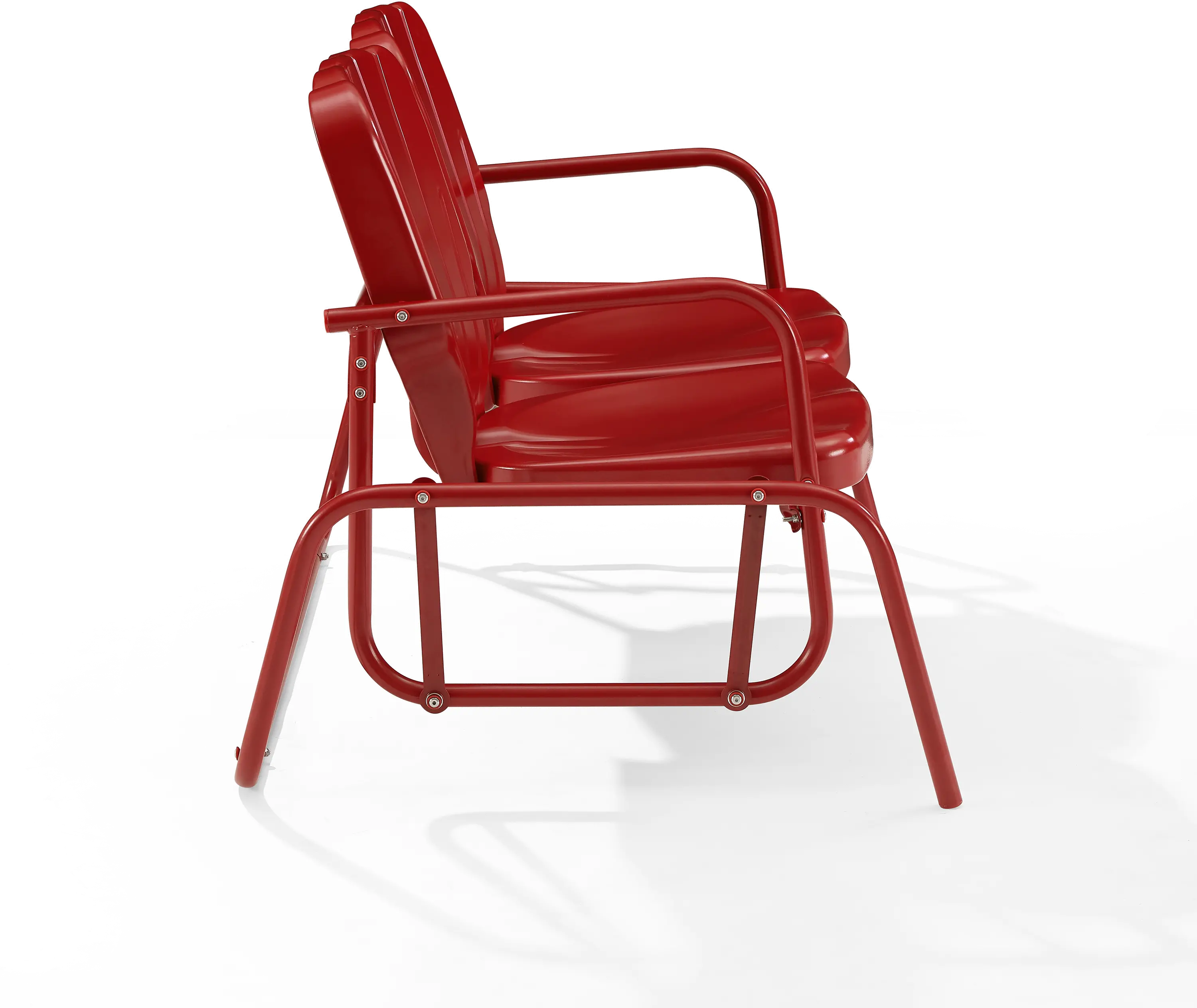 CO1032-RE Ridgeland Red Outdoor Metal Loveseat Glider-5