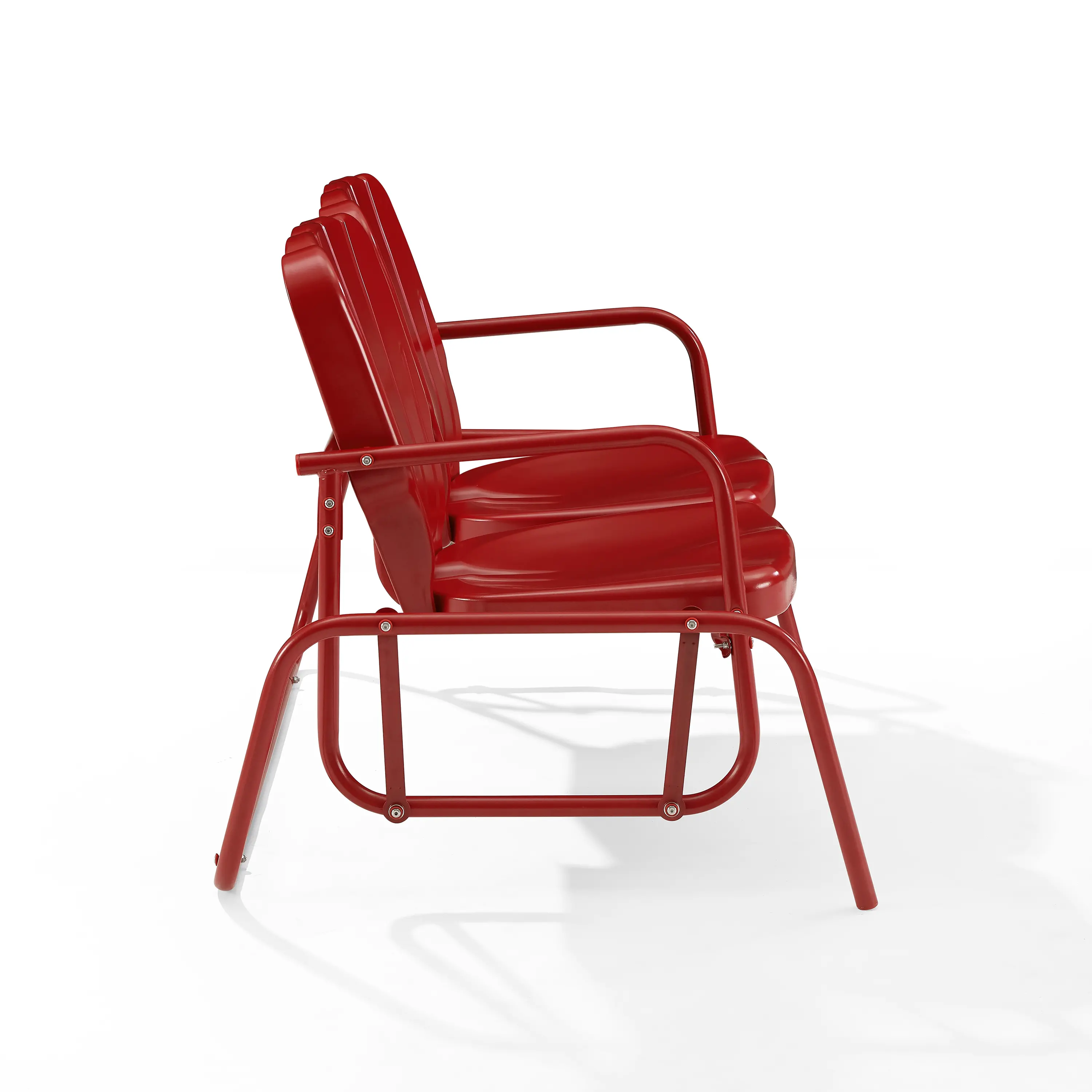CO1032-RE Ridgeland Red Outdoor Metal Loveseat Glider-5