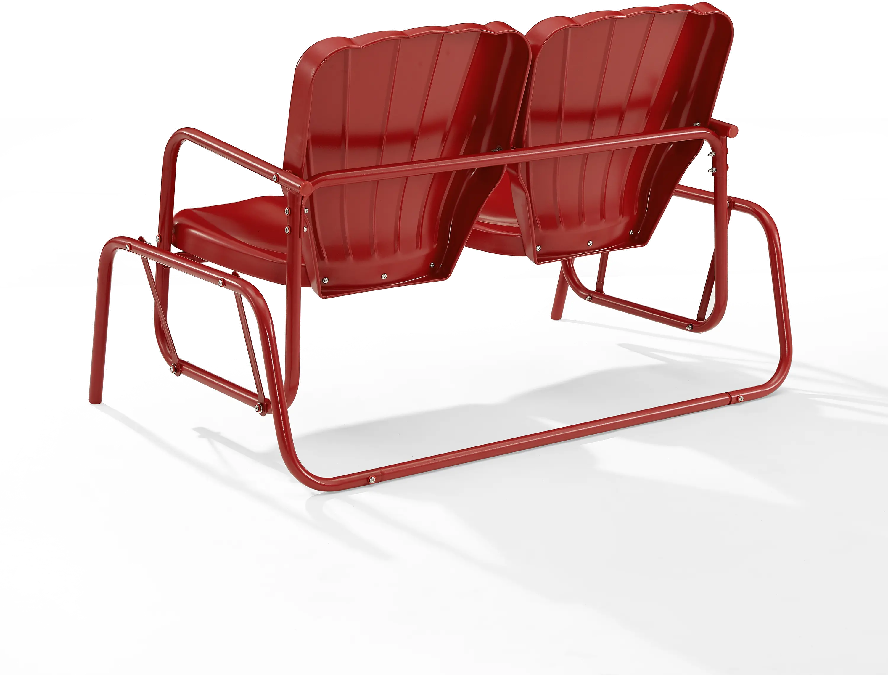 CO1032-RE Ridgeland Red Outdoor Metal Loveseat Glider-6