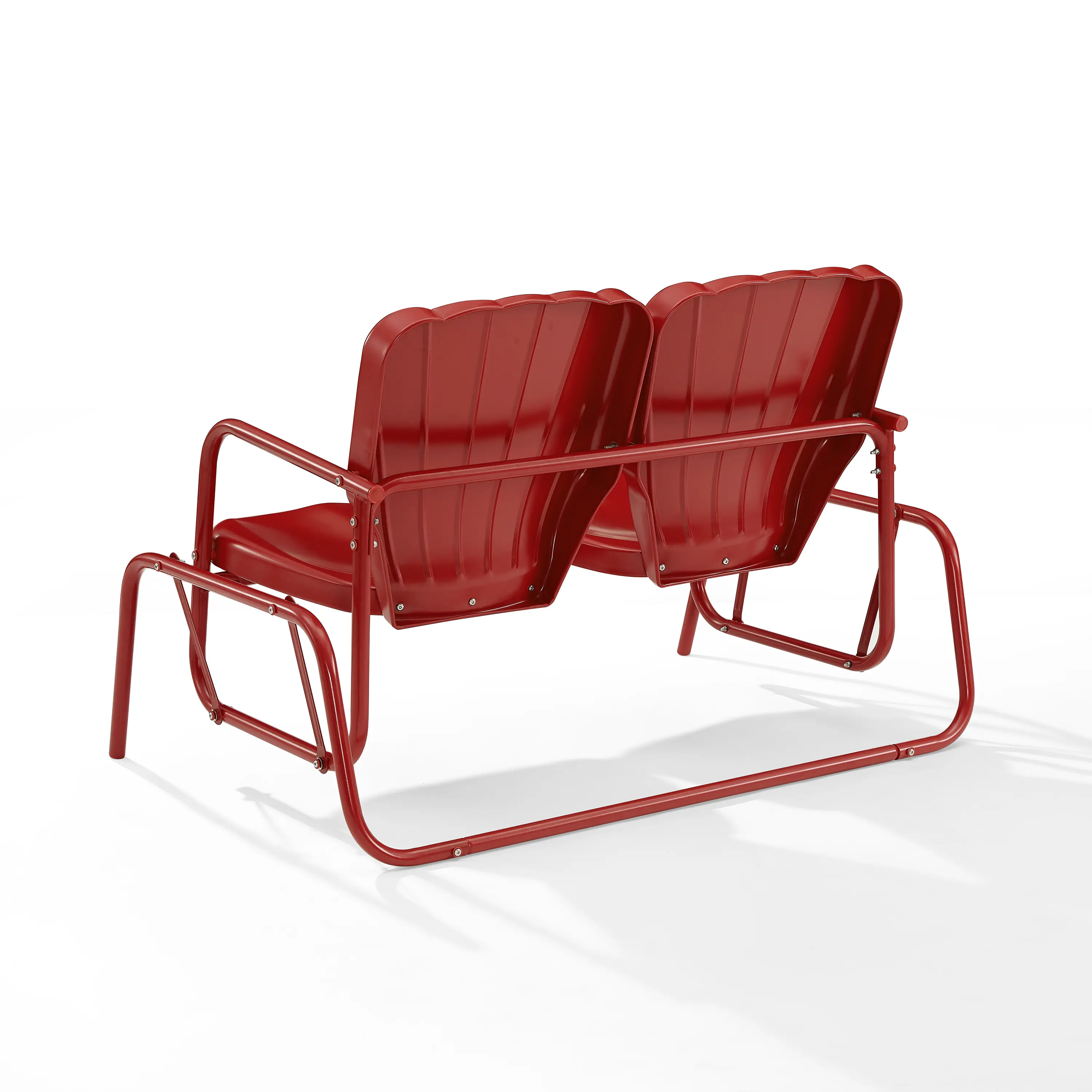CO1032-RE Ridgeland Red Outdoor Metal Loveseat Glider-6