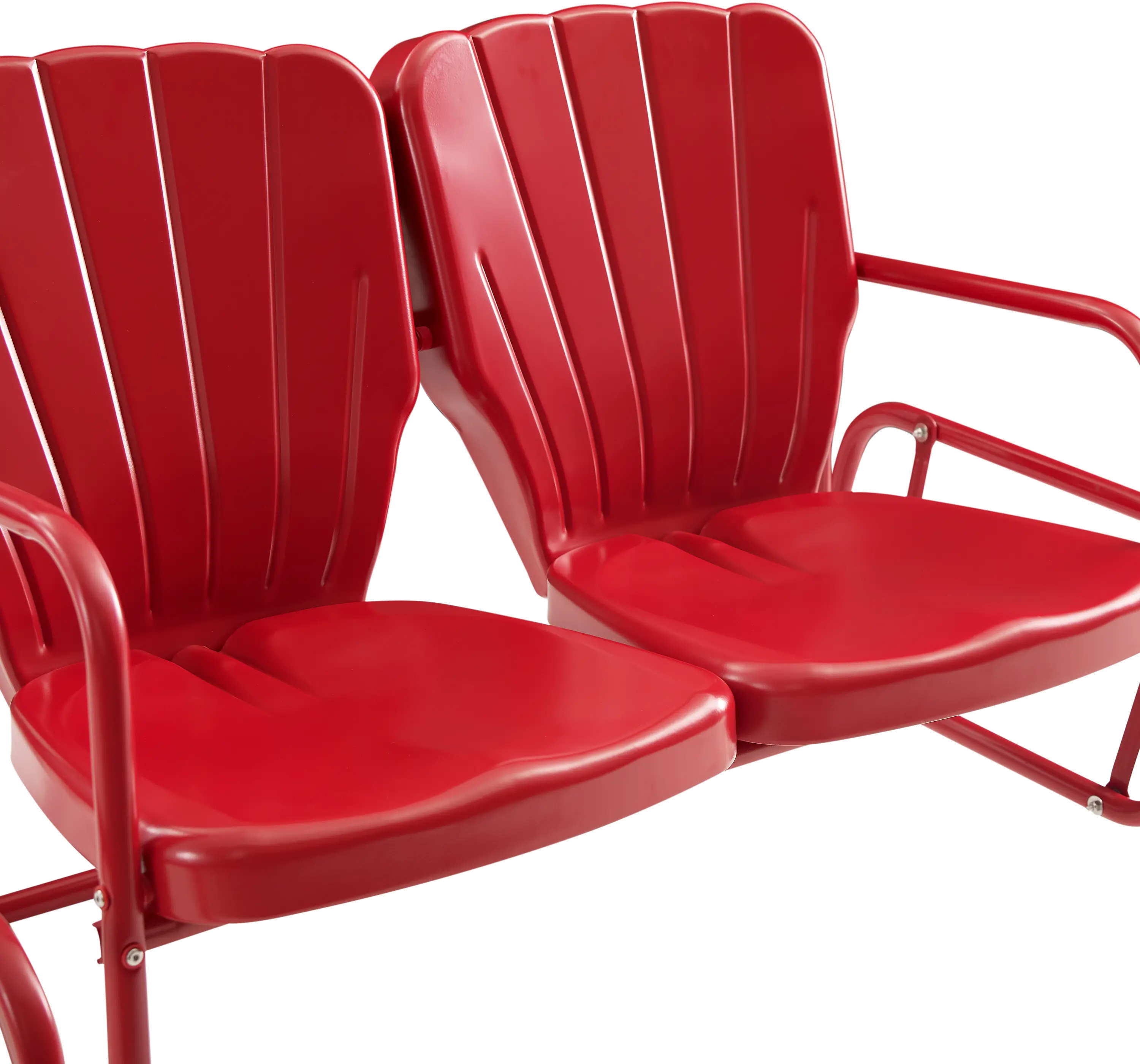 CO1032-RE Ridgeland Red Outdoor Metal Loveseat Glider-7