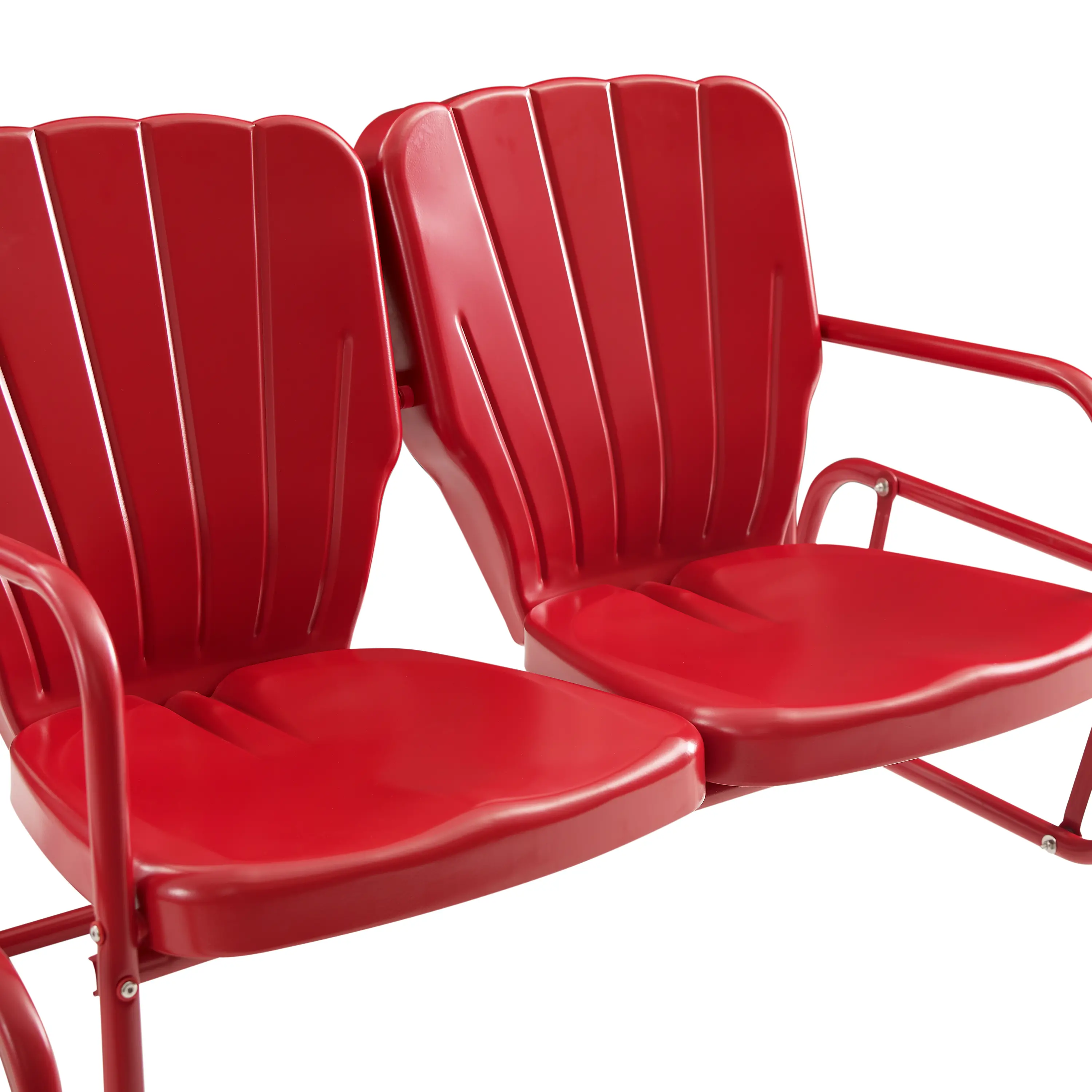 CO1032-RE Ridgeland Red Outdoor Metal Loveseat Glider-7