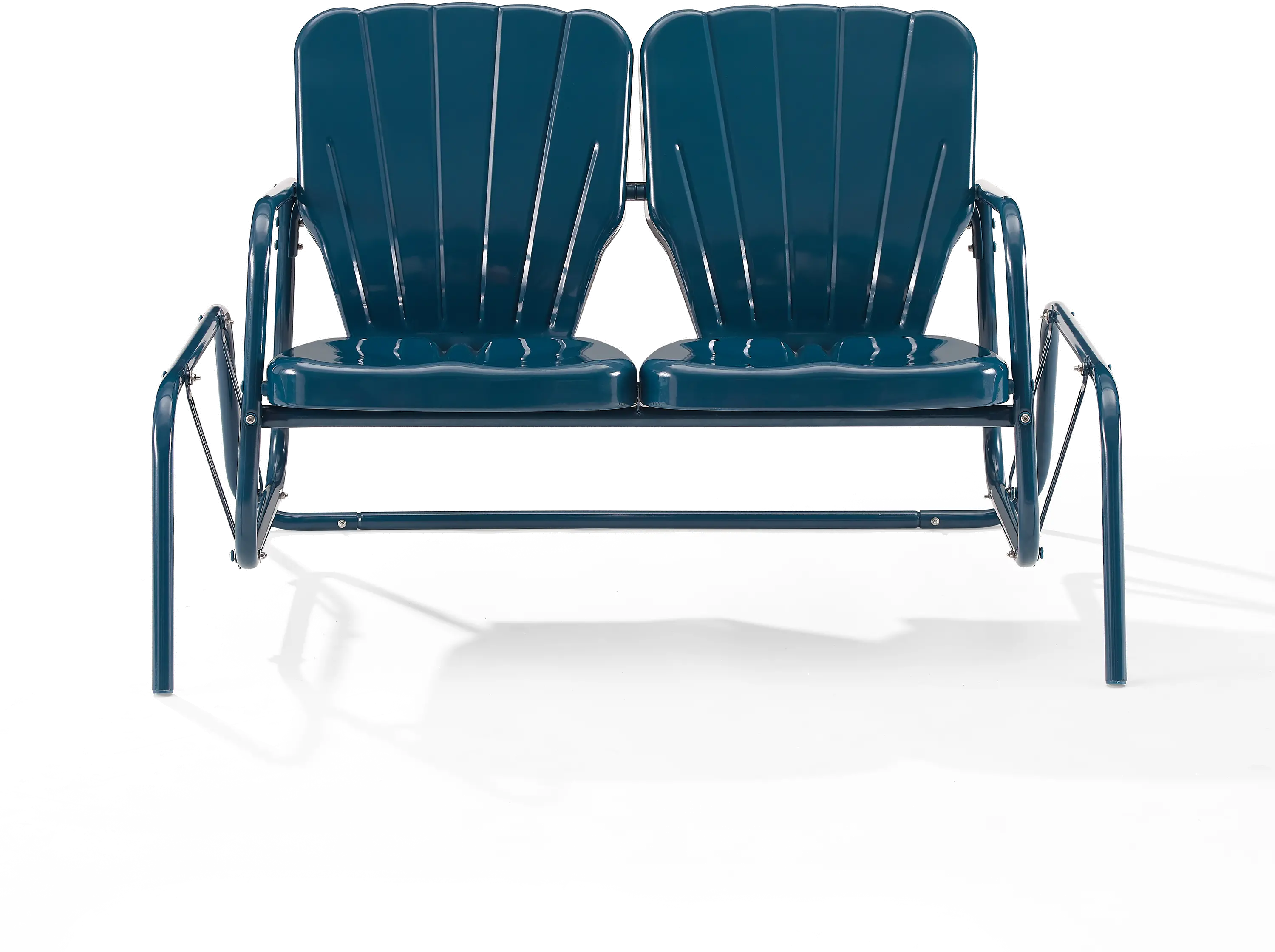 CO1032-NV Ridgeland Navy Outdoor Metal Loveseat Glider-4