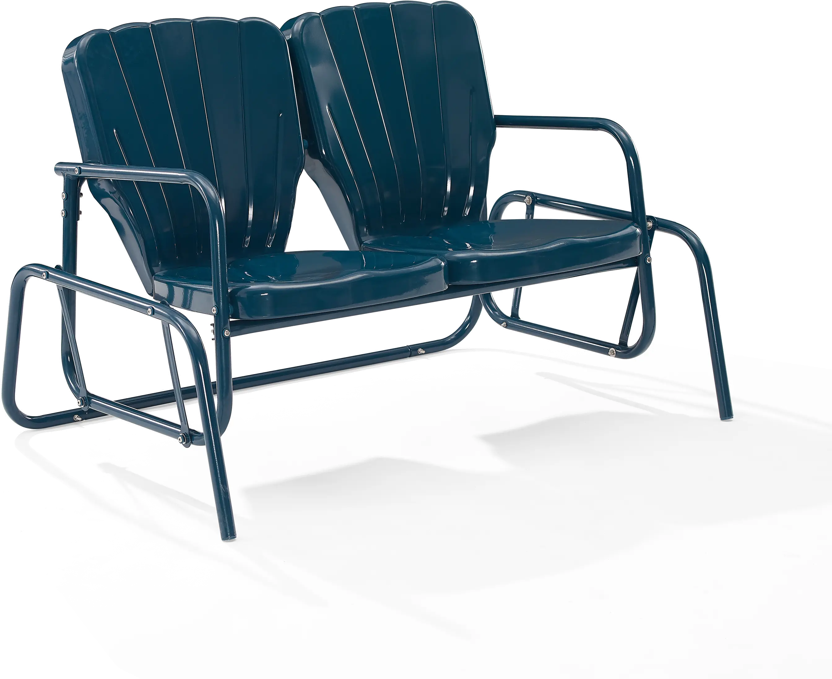 CO1032-NV Ridgeland Navy Outdoor Metal Loveseat Glider-5