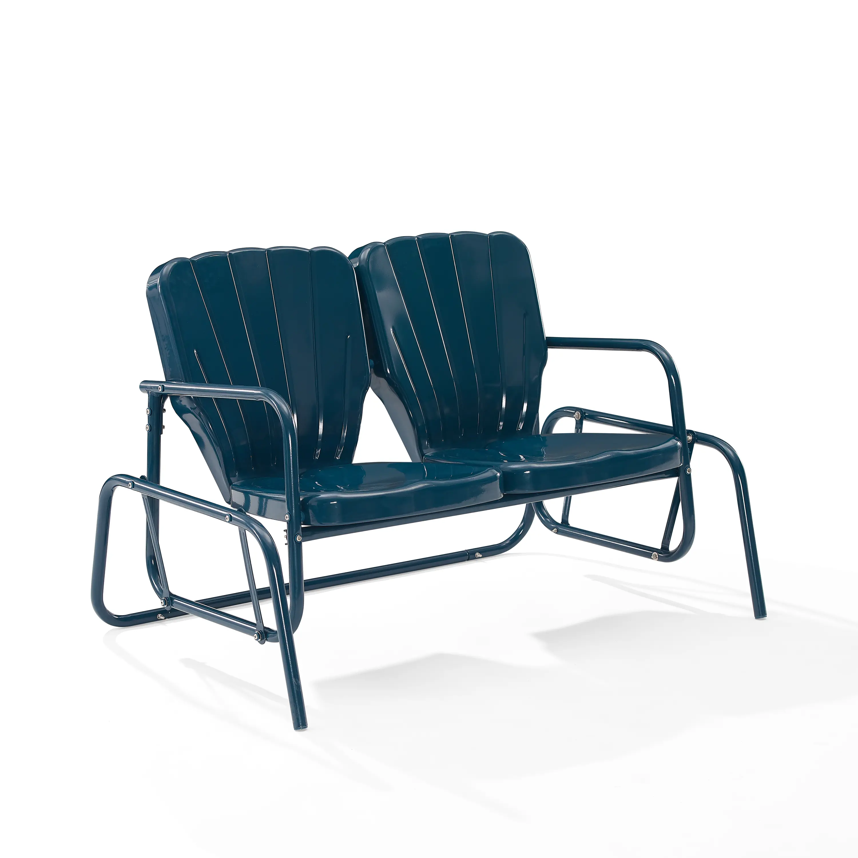 CO1032-NV Ridgeland Navy Outdoor Metal Loveseat Glider-4