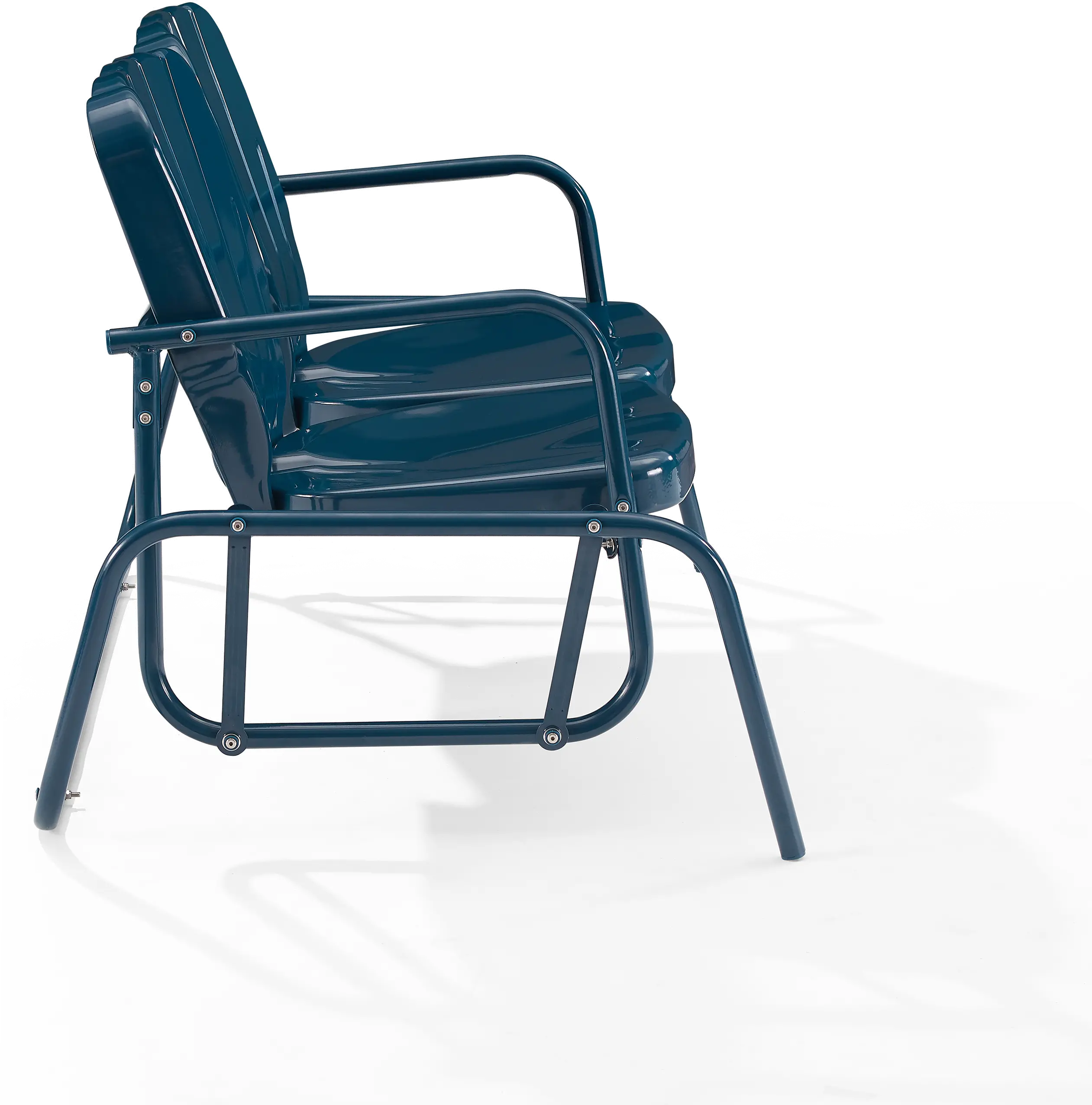 CO1032-NV Ridgeland Navy Outdoor Metal Loveseat Glider-6