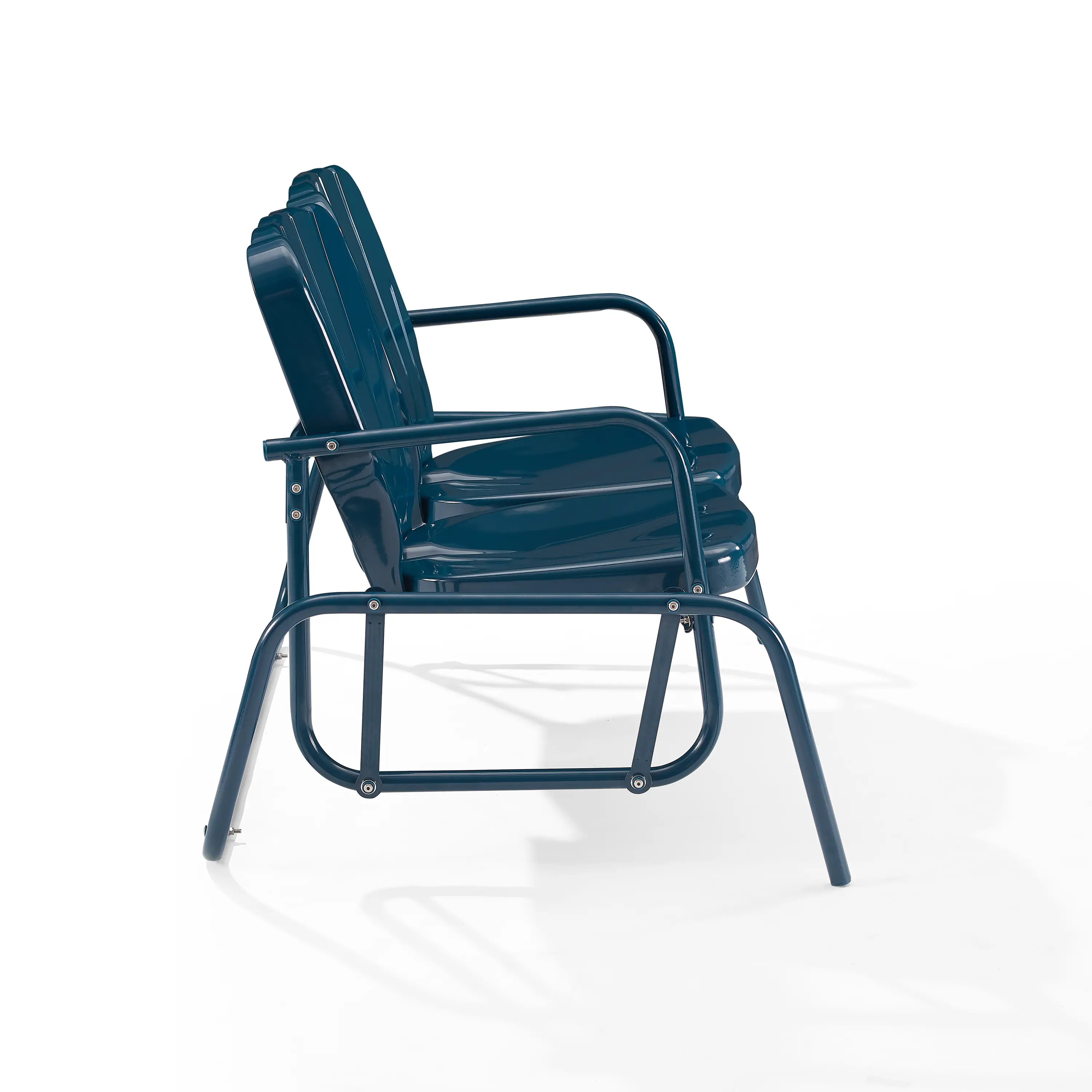 CO1032-NV Ridgeland Navy Outdoor Metal Loveseat Glider-5