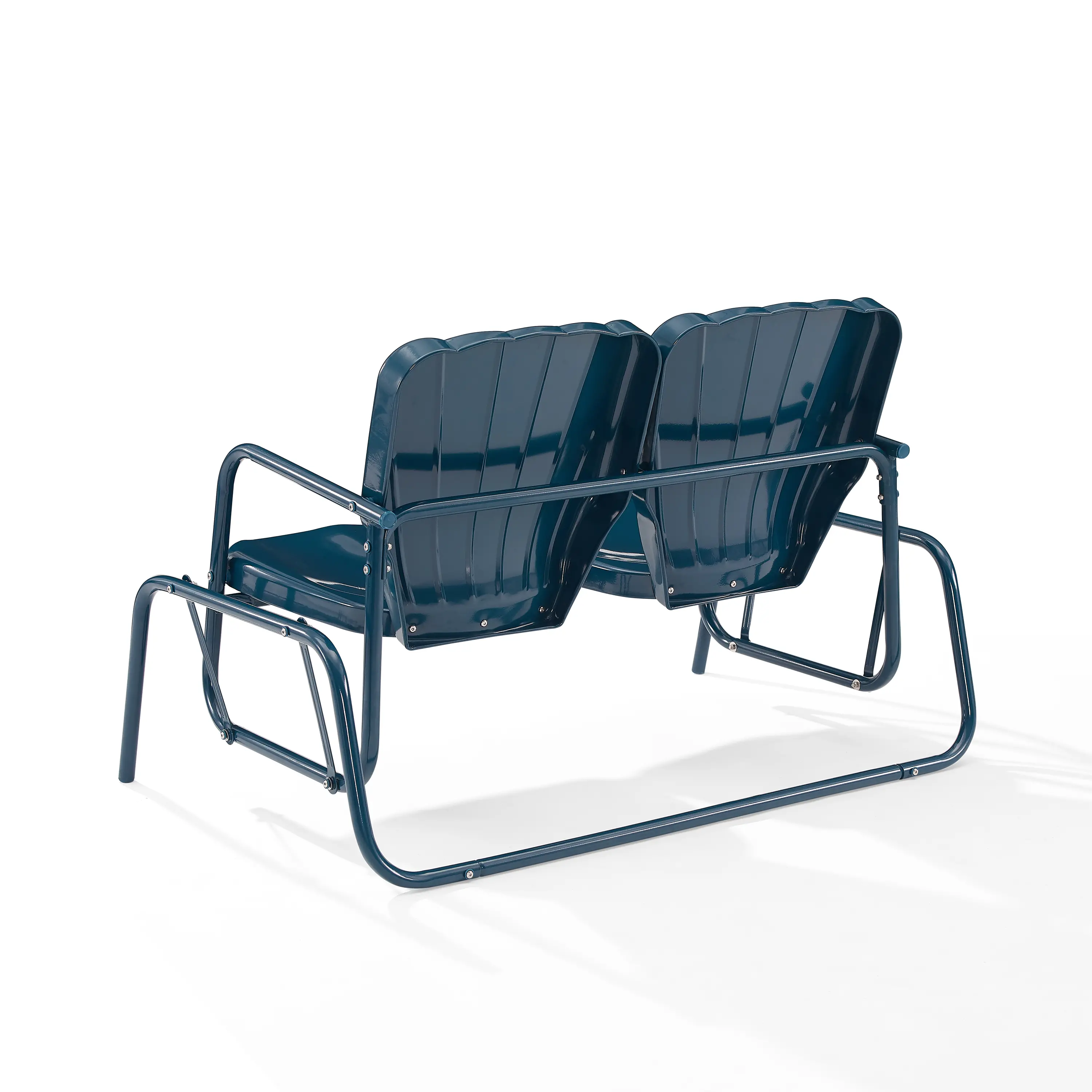CO1032-NV Ridgeland Navy Outdoor Metal Loveseat Glider-6