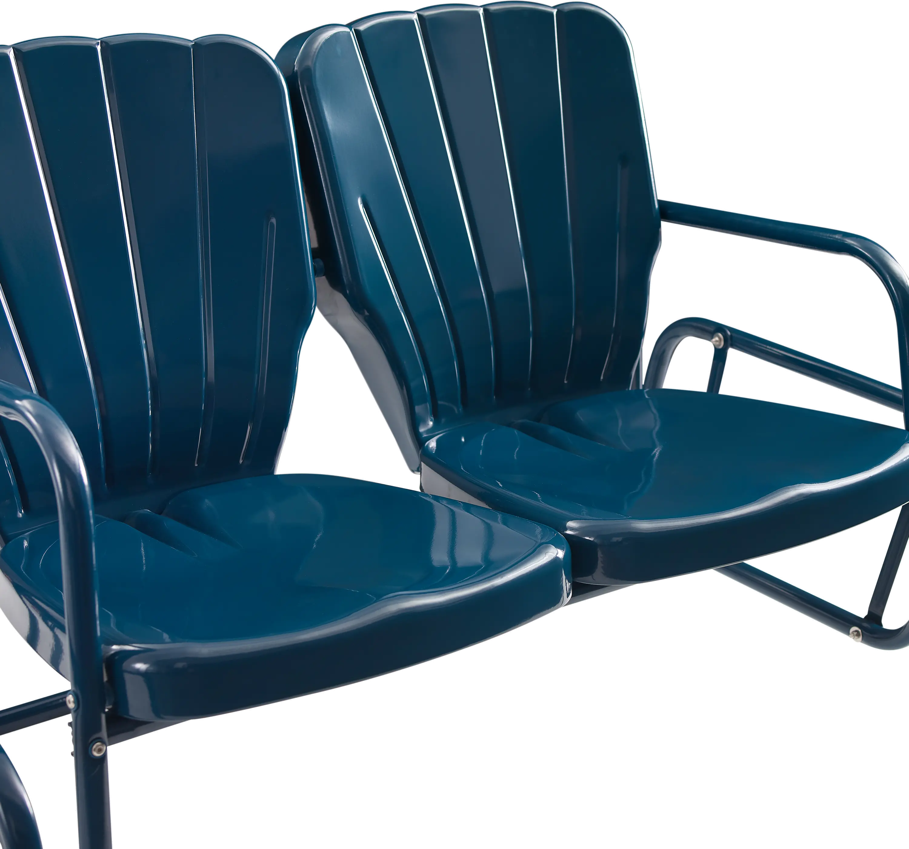 CO1032-NV Ridgeland Navy Outdoor Metal Loveseat Glider-1