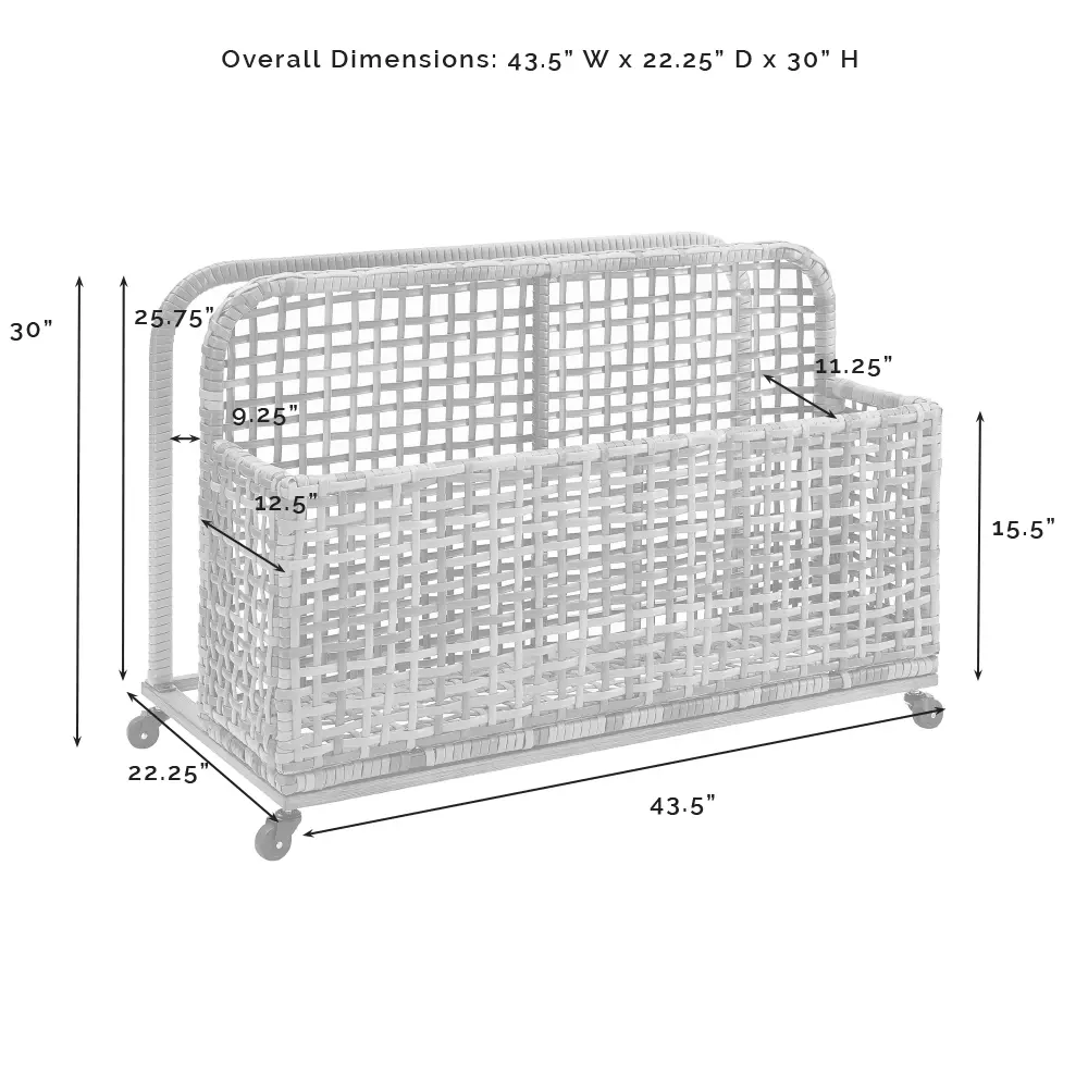 CO7308BR-GY Ridley Outdoor Wicker And Metal Pool Storage Caddy-3