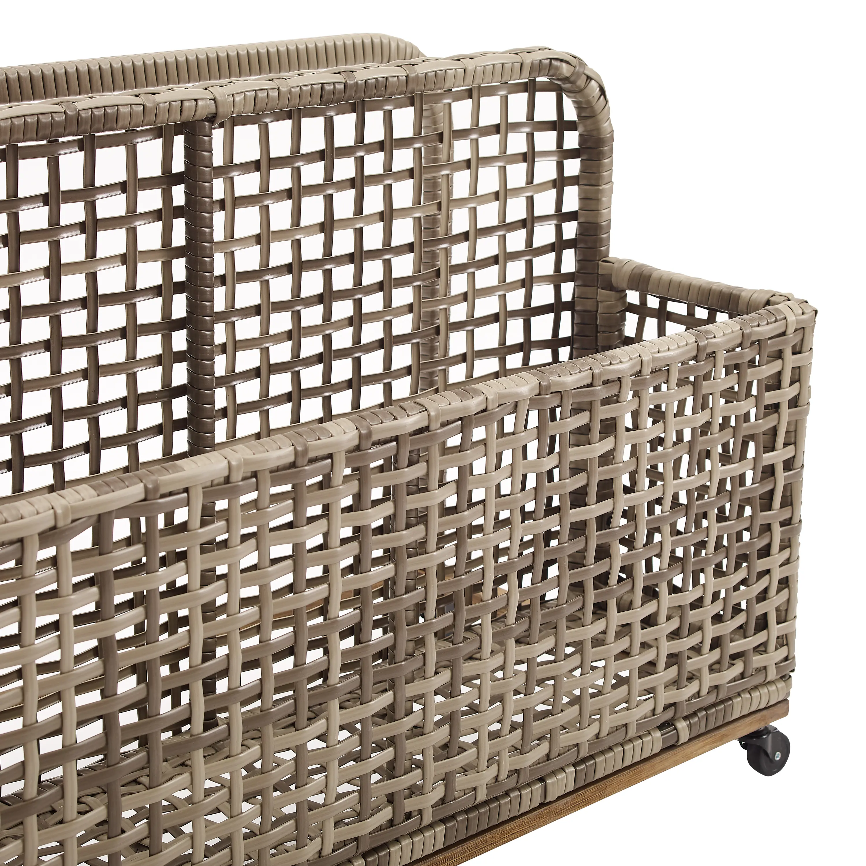 CO7308BR-GY Ridley Outdoor Wicker And Metal Pool Storage Caddy-5