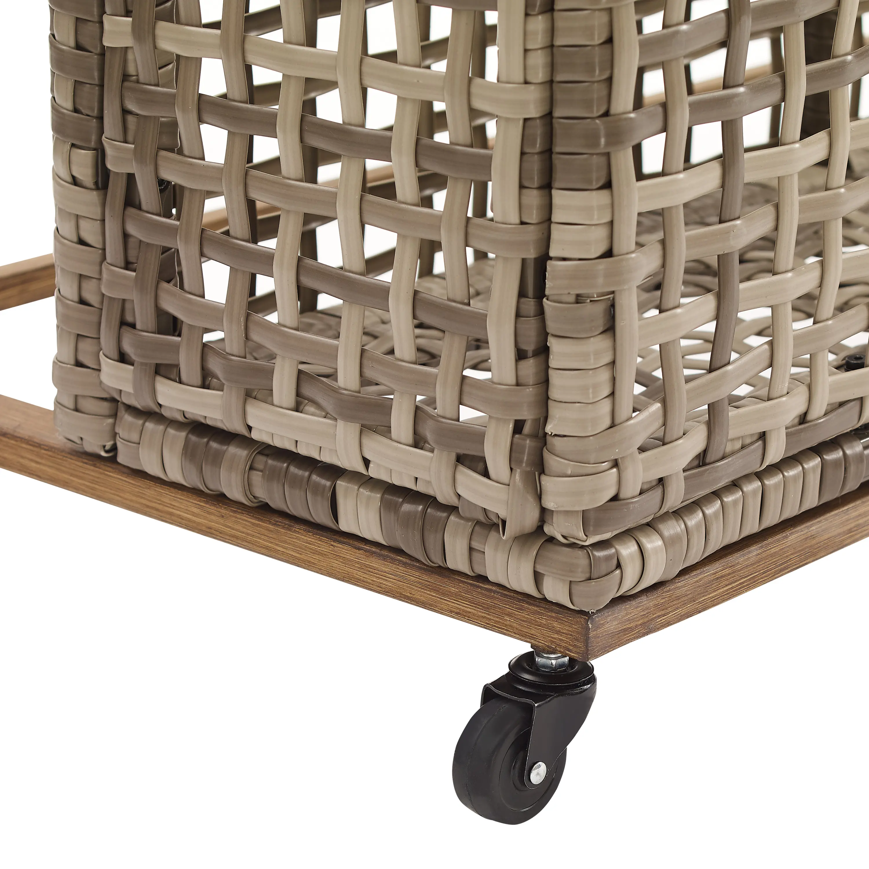 CO7308BR-GY Ridley Outdoor Wicker And Metal Pool Storage Caddy-6