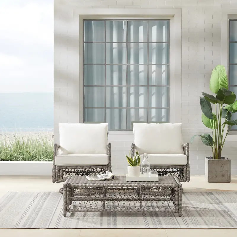 Crosley Thatcher Outdoor Wicker Swivel Rocker and Ottoman - Thumbnail 5