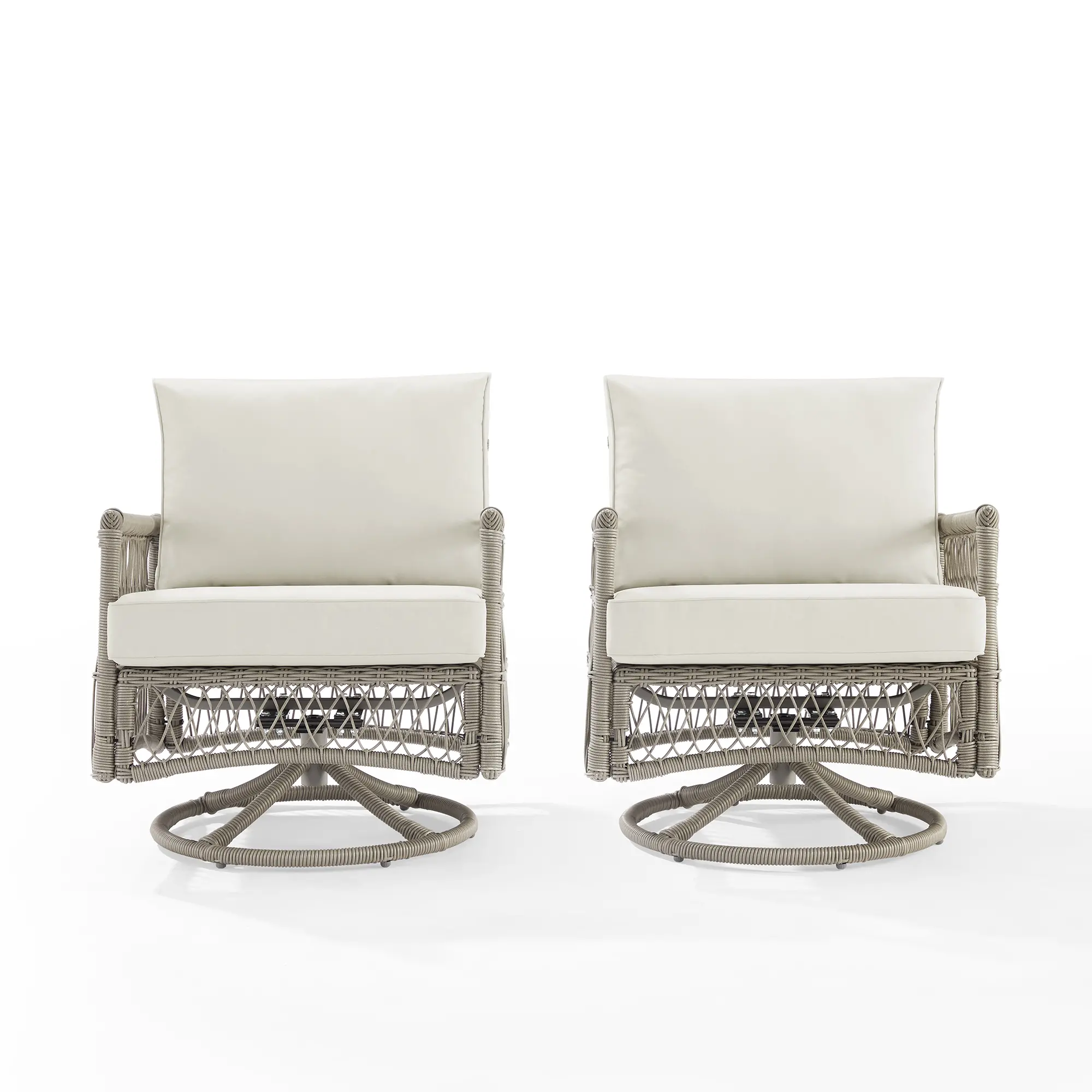 KO70435DW-CR Thatcher 2 Piece Outdoor Wicker Swivel Rocker Chair Set-1