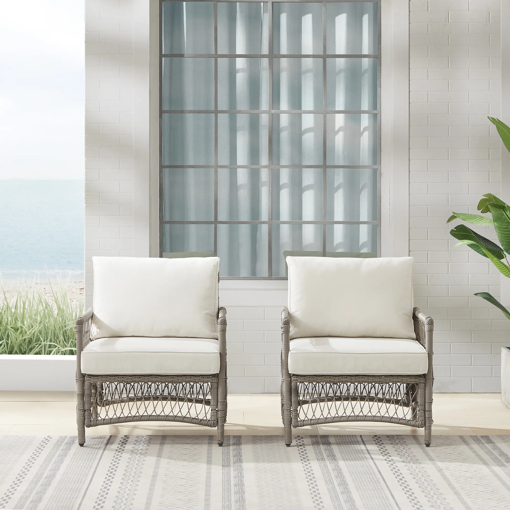 KO70434DW-CR Thatcher 2 Piece Off-White Outdoor Wicker Armchair Set-11