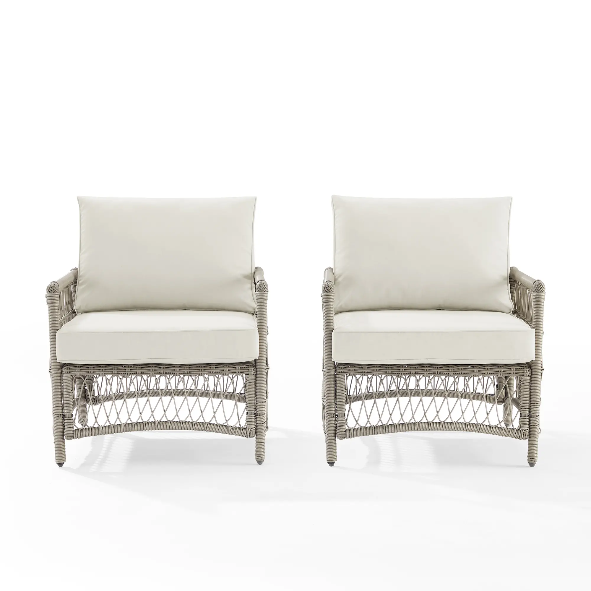 KO70434DW-CR Thatcher 2 Piece Off-White Outdoor Wicker Armchair Set-3