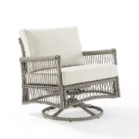 KO70431DW-CR Thatcher Beige Outdoor Wicker Swivel Rocker Chair