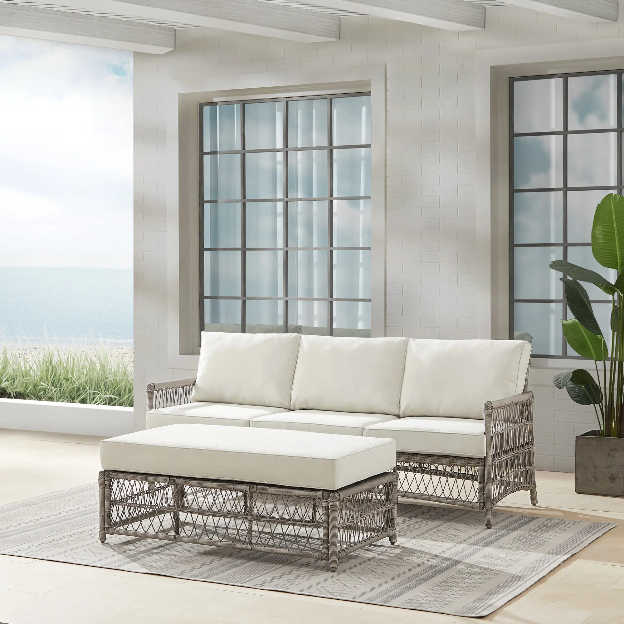 KO70436DW-CR Thatcher Patio Wicker Sofa and Coffee Table Set-4