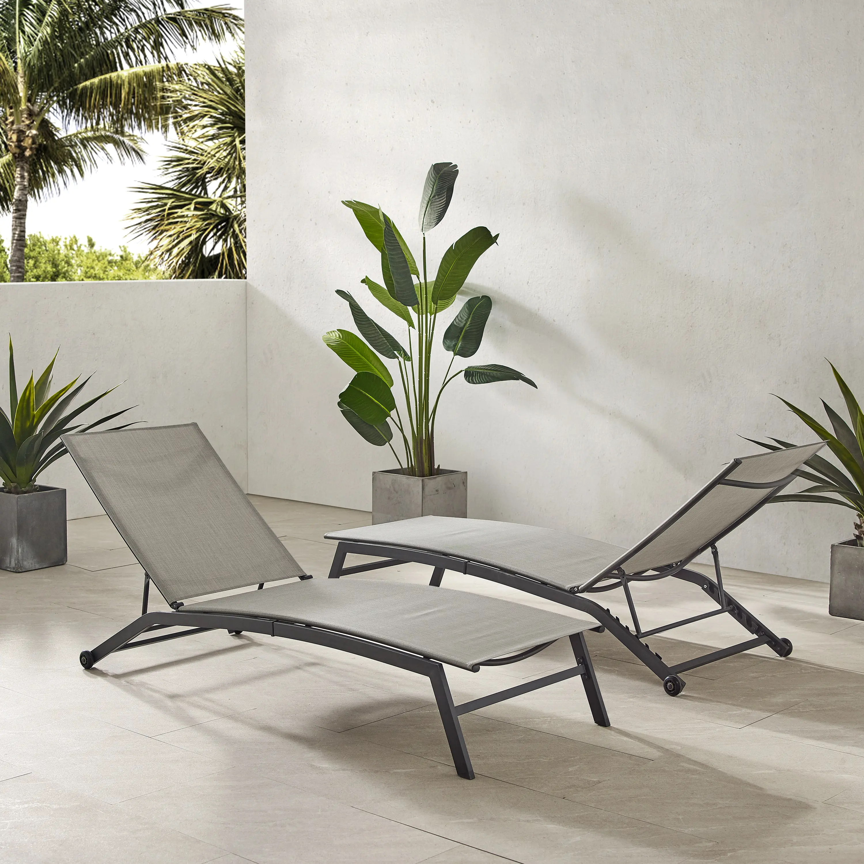 KO70390MB-LG Weaver 2 Piece Outdoor Sling Chaise Lounge Set-2