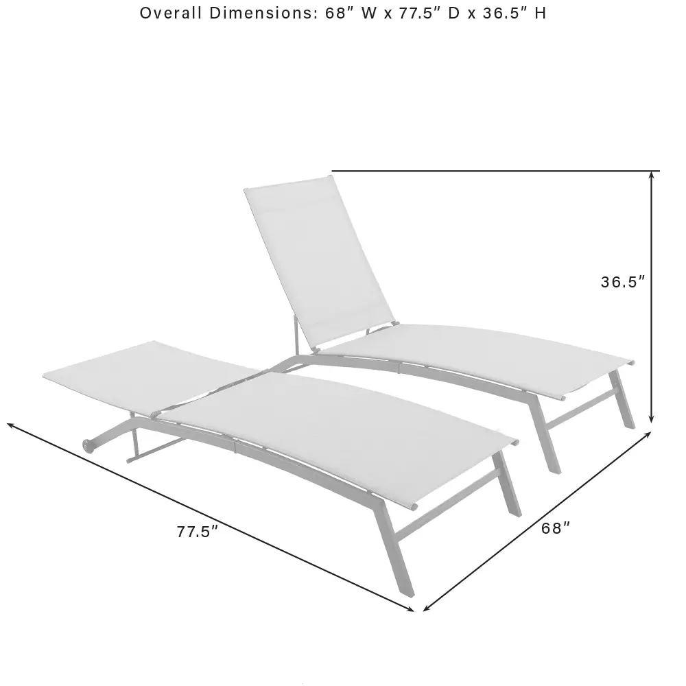 KO70390MB-LG Weaver 2 Piece Outdoor Sling Chaise Lounge Set-5