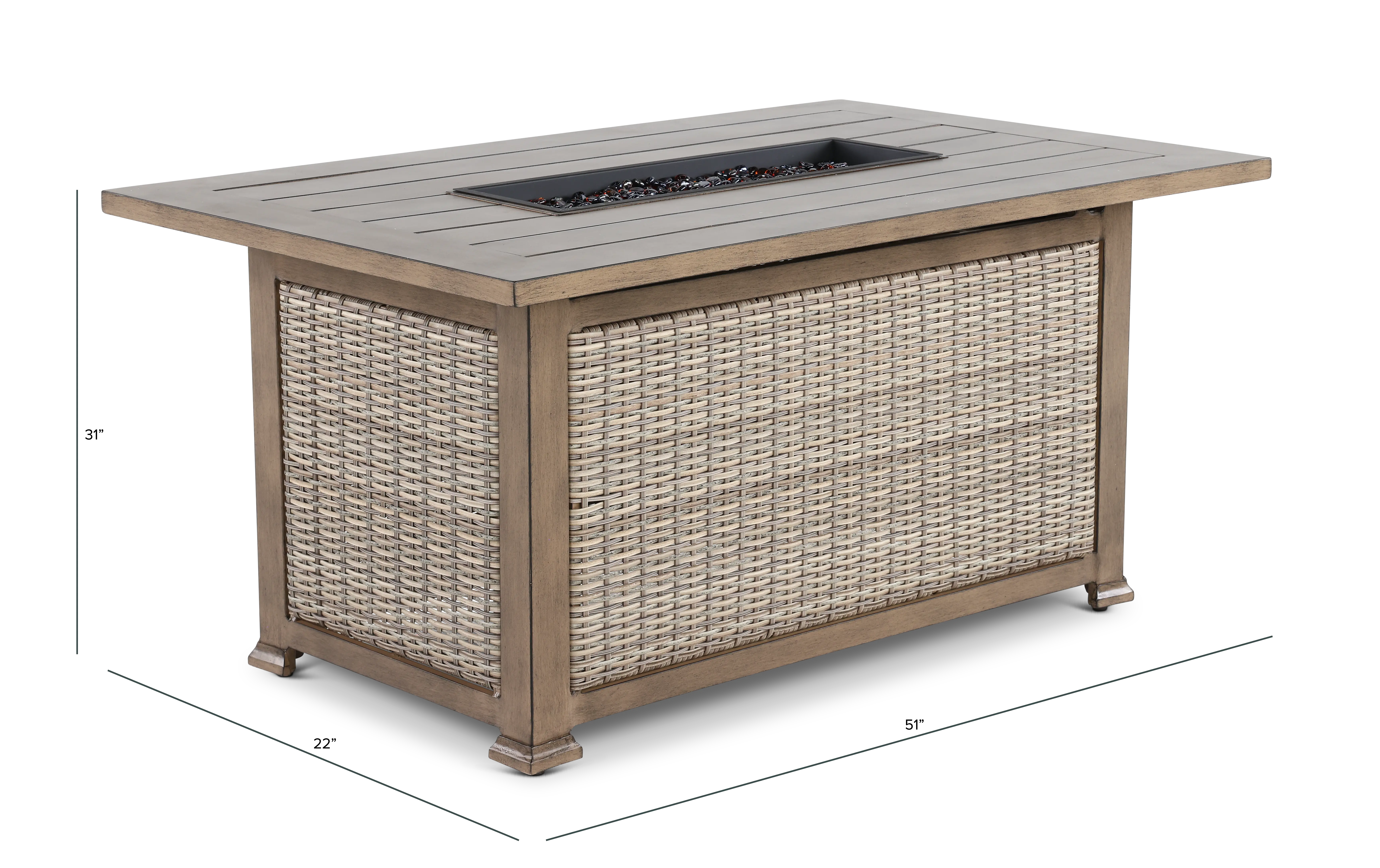 KIT/ART07900P01/FP Potomac Brown Firepit Patio Table-3