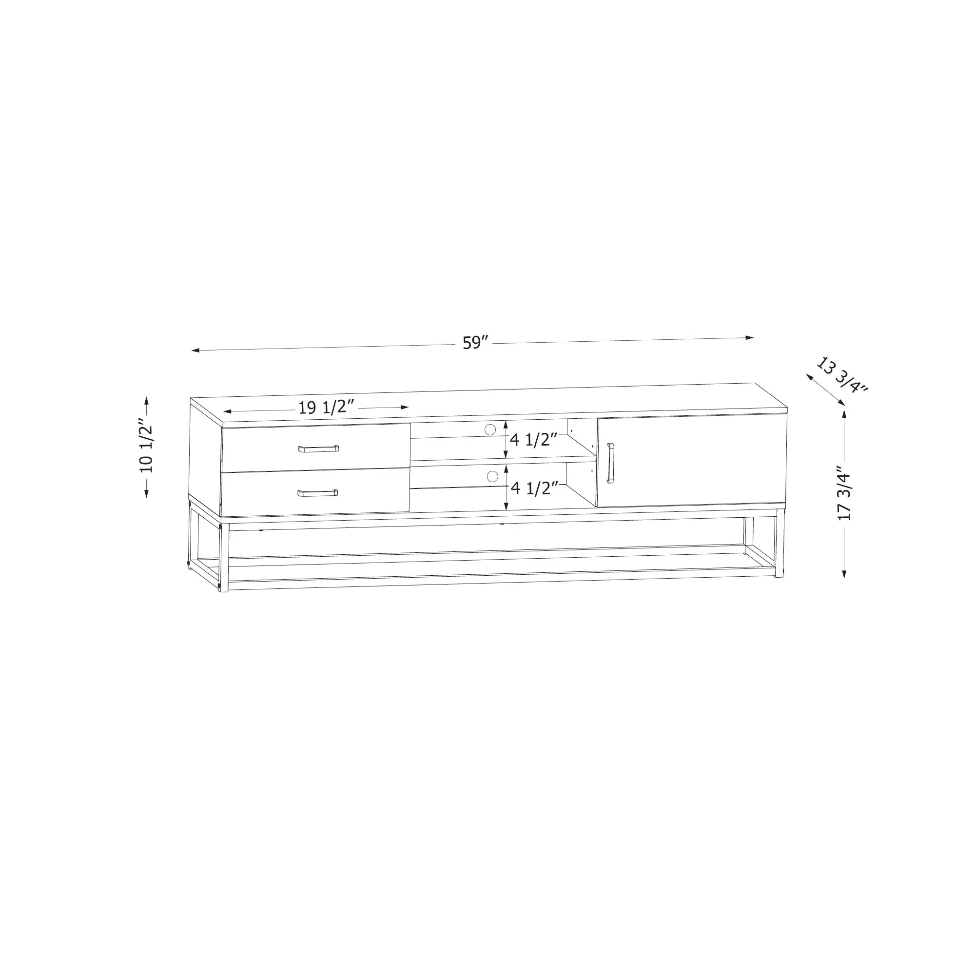 14386 Mezzy Nordik Oak 59  TV Stand-9