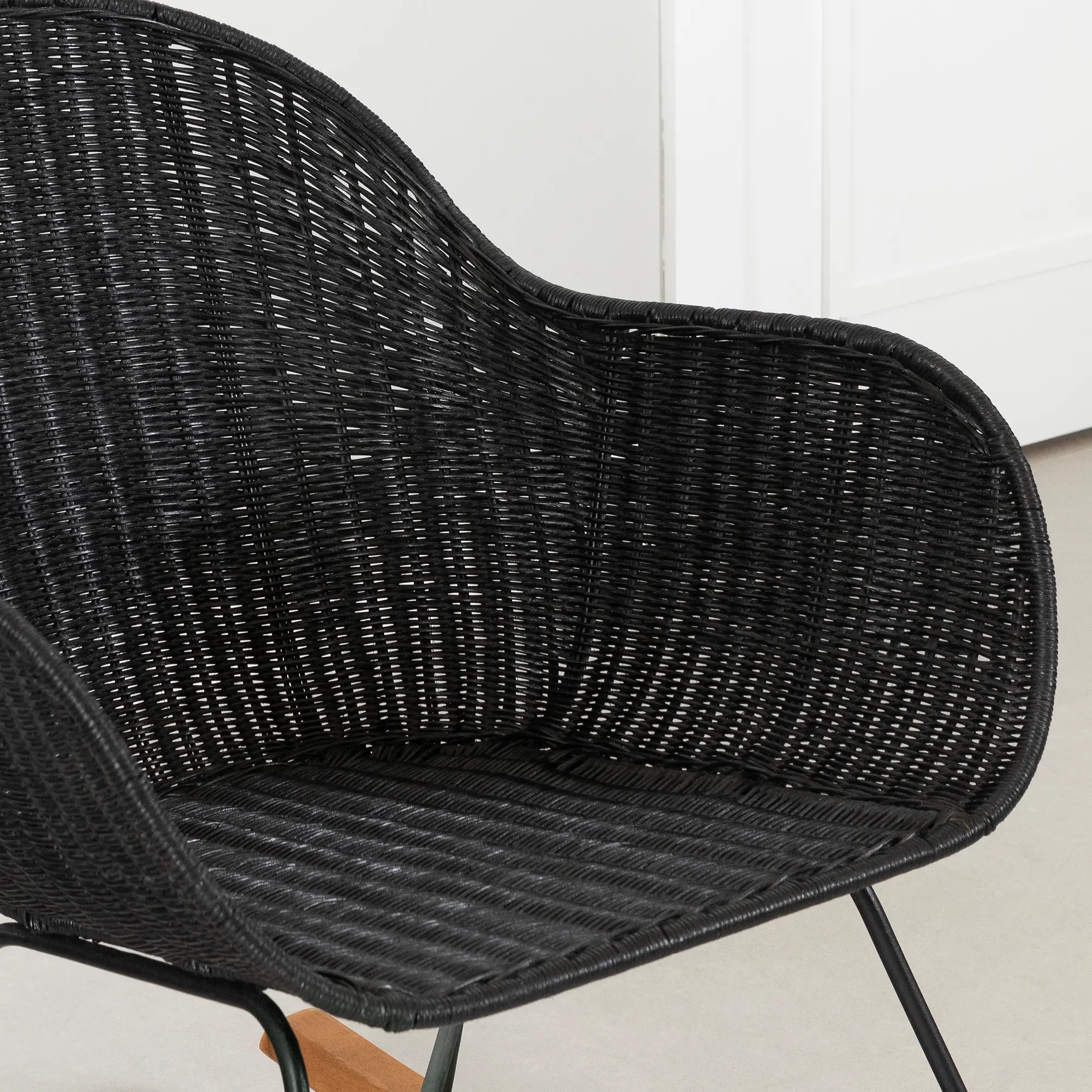 14524 Balka Black Rattan Rocking Chair-3