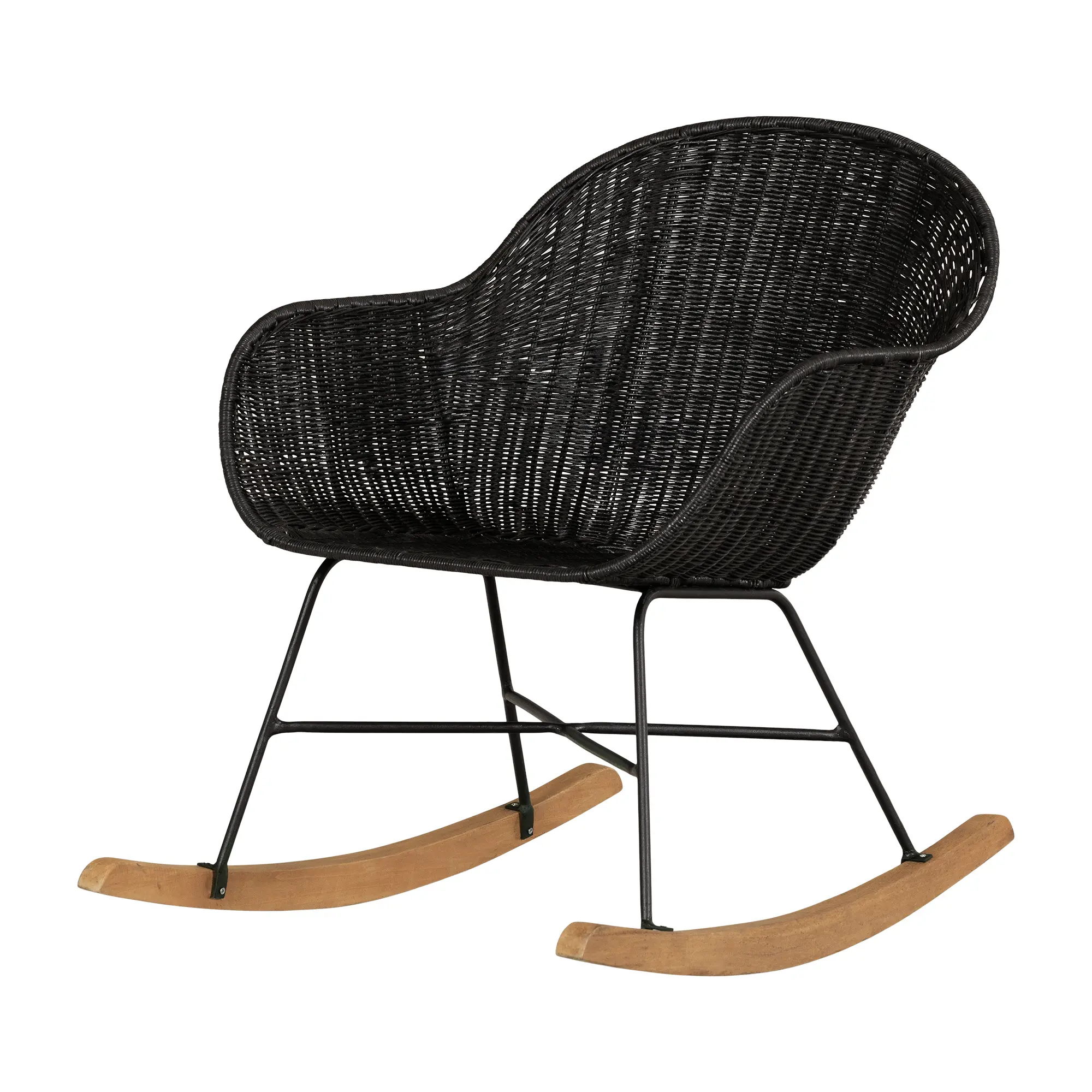 14524 Balka Black Rattan Rocking Chair-1