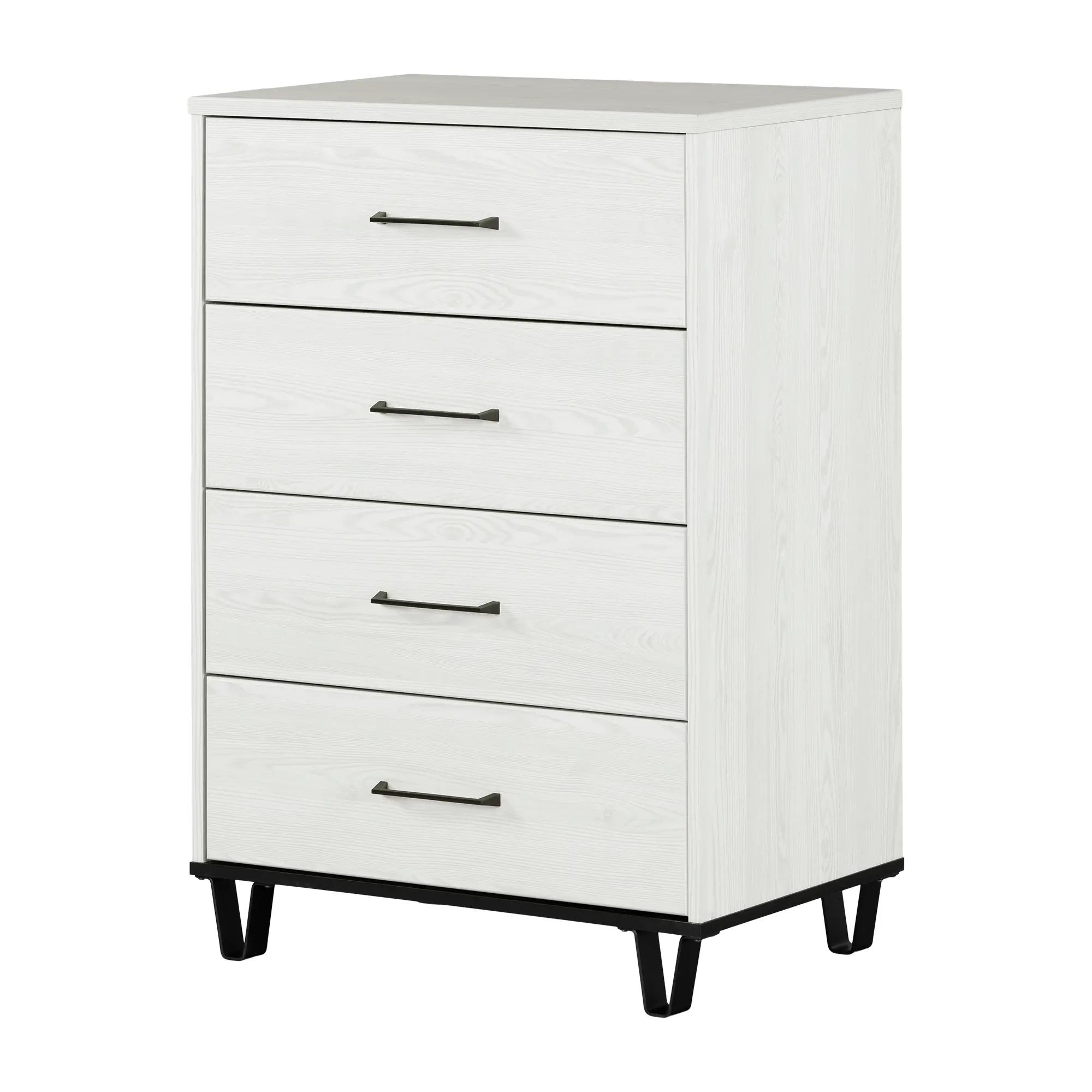 15372 Arlen 4-Drawer Chest, White Pine and Black Matte-1